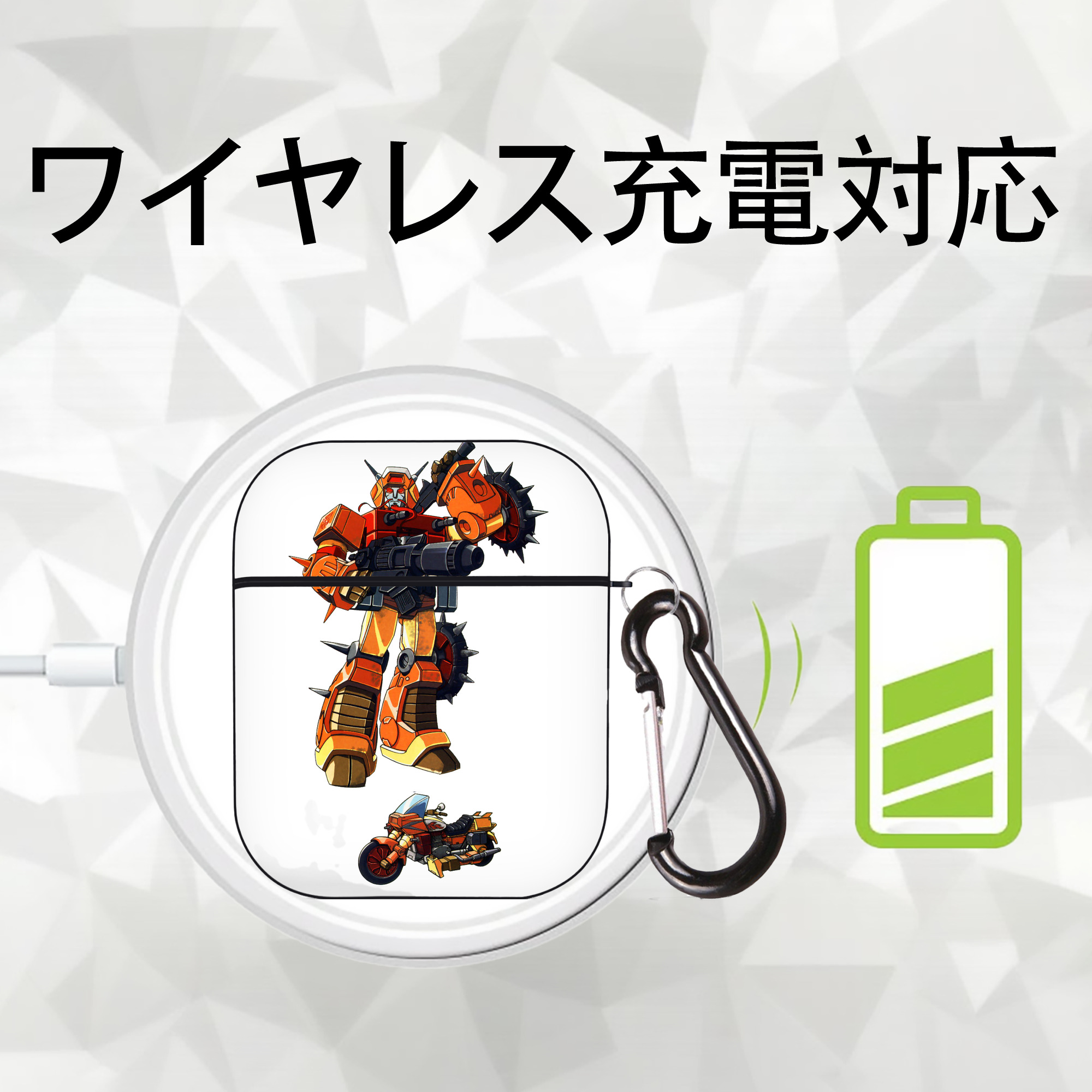  AirPods 第2世代保護ケース ハードシェル ブラック 耐衝撃・防指紋・カラビナ付き