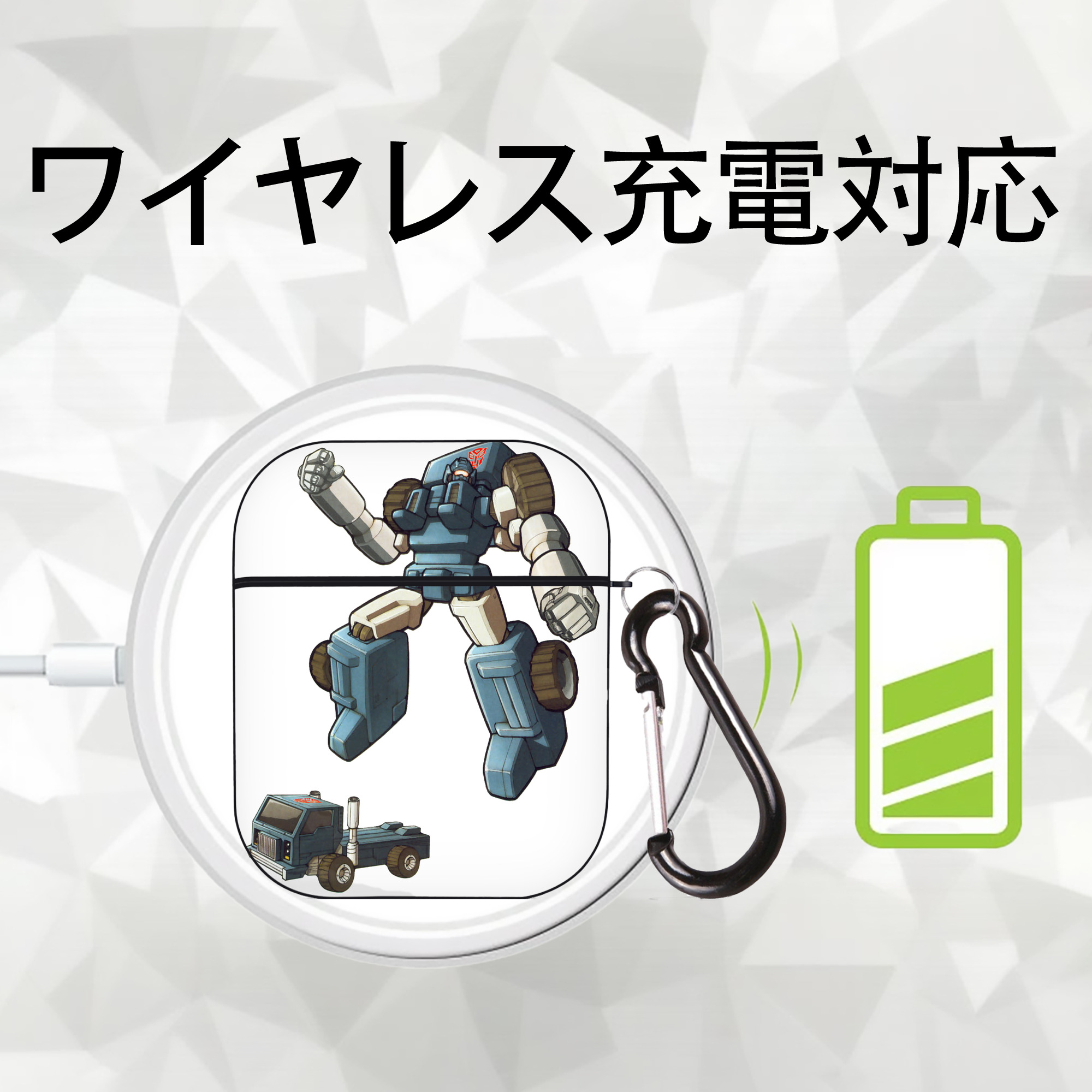  AirPods 第2世代保護ケース ハードシェル ブラック 耐衝撃・防指紋・カラビナ付き
