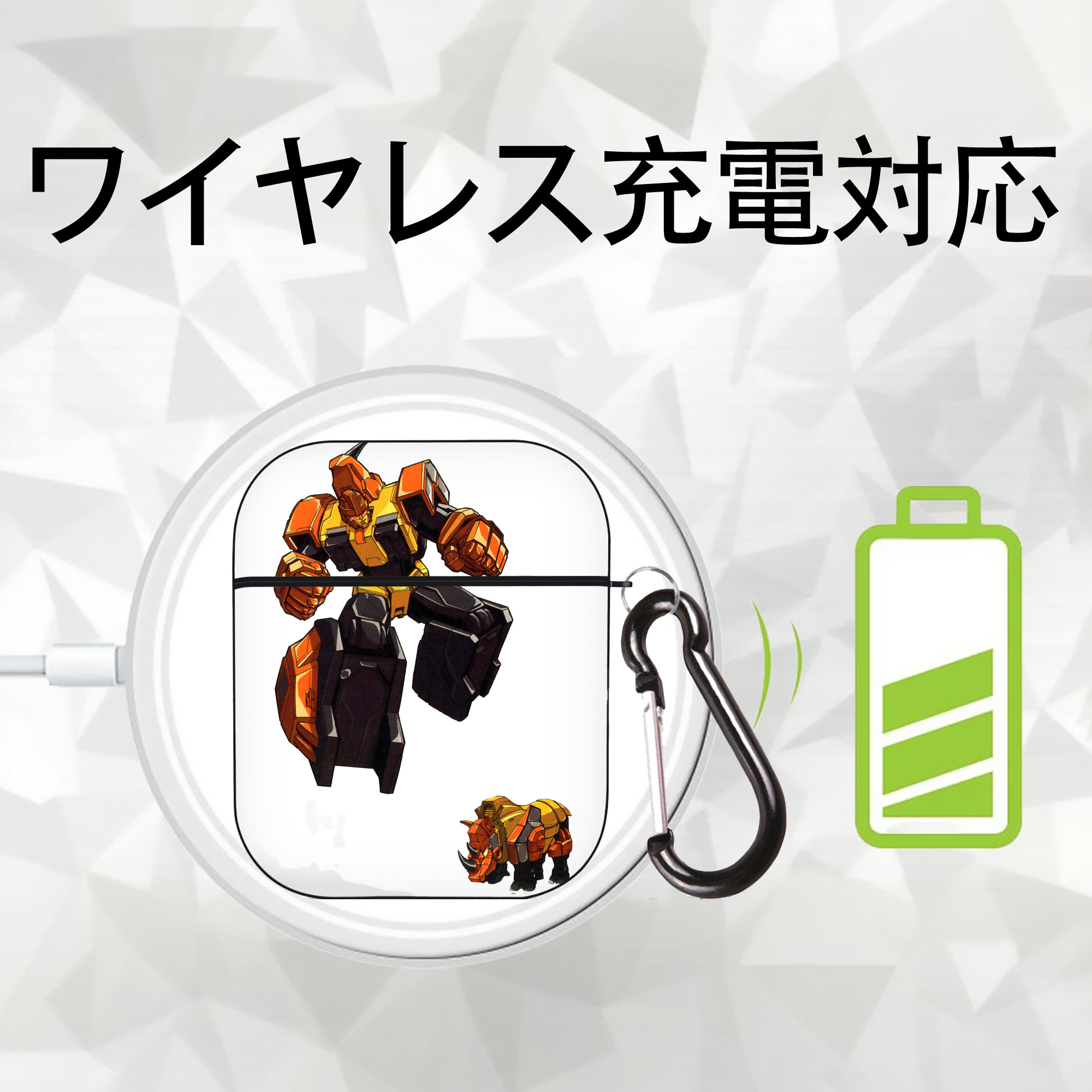  AirPods 第2世代保護ケース ハードシェル ブラック 耐衝撃・防指紋・カラビナ付き