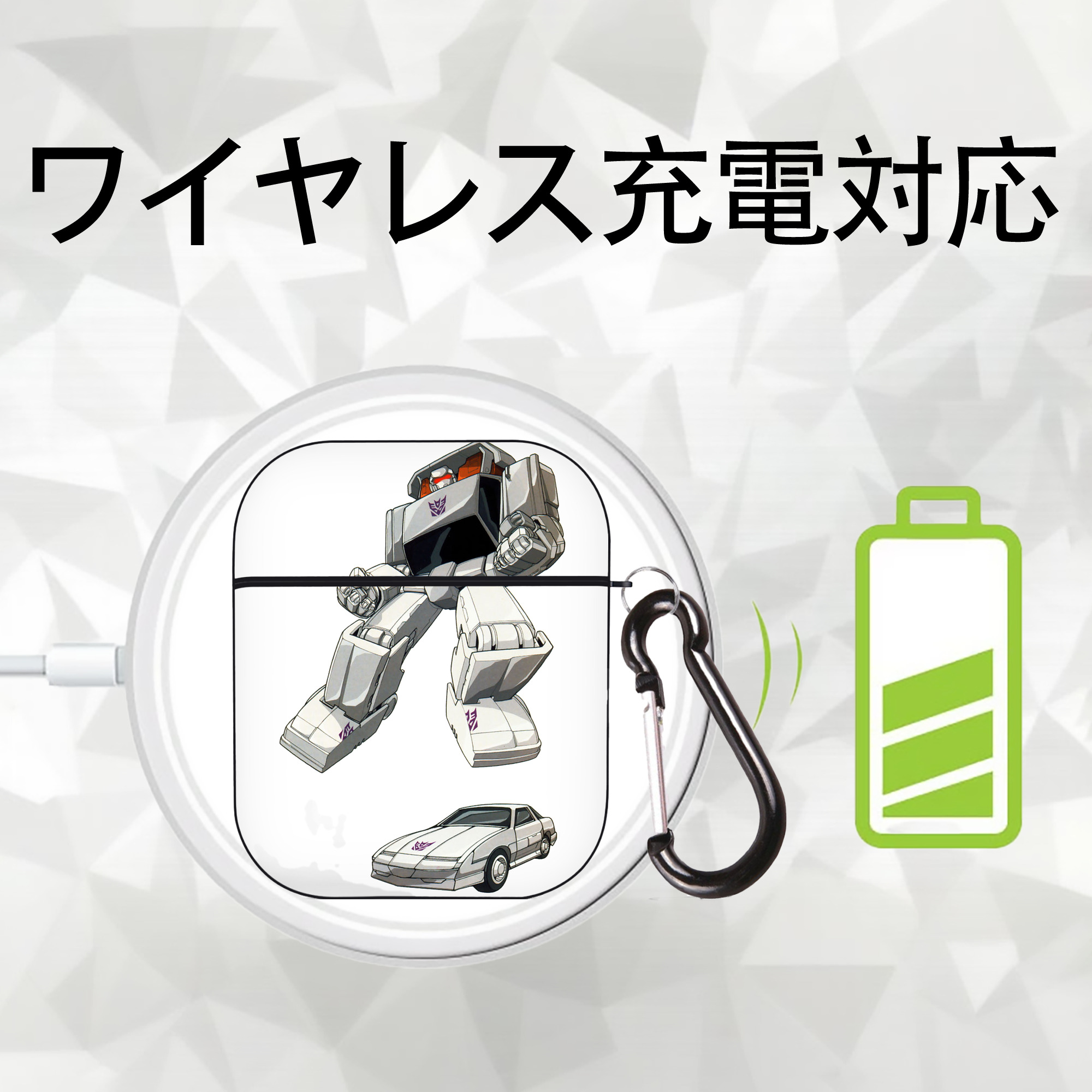  AirPods 第2世代保護ケース ハードシェル ブラック 耐衝撃・防指紋・カラビナ付き