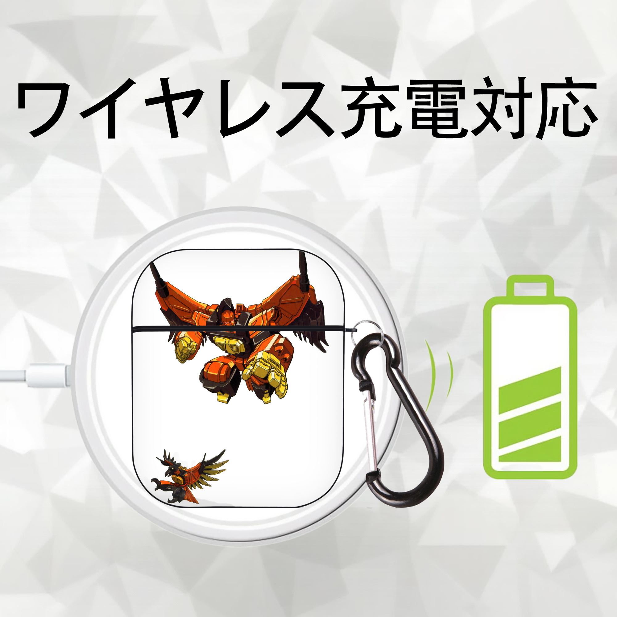  AirPods 第2世代保護ケース ハードシェル ブラック 耐衝撃・防指紋・カラビナ付き