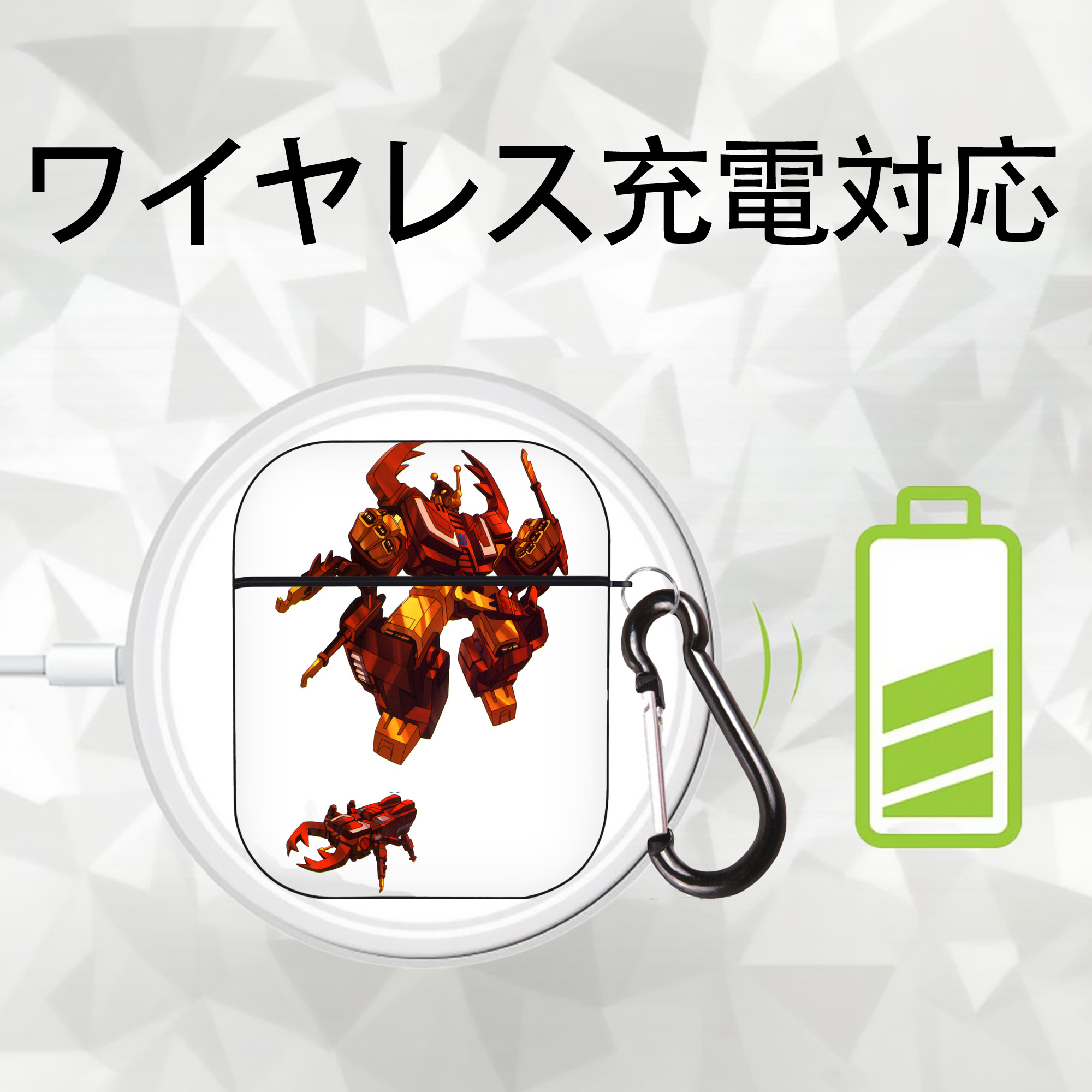  AirPods 第2世代保護ケース ハードシェル ブラック 耐衝撃・防指紋・カラビナ付き