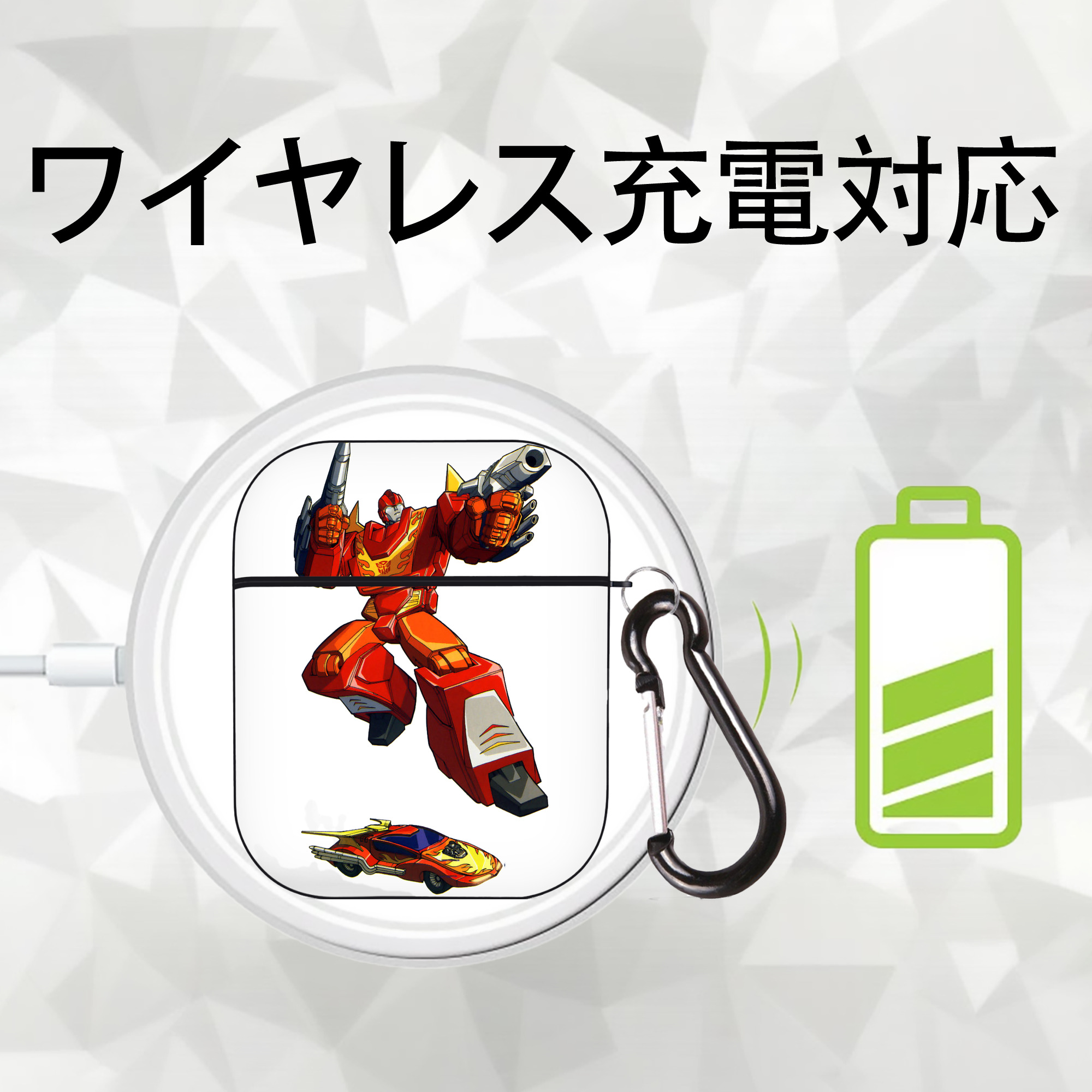  AirPods 第2世代保護ケース ハードシェル ブラック 耐衝撃・防指紋・カラビナ付き
