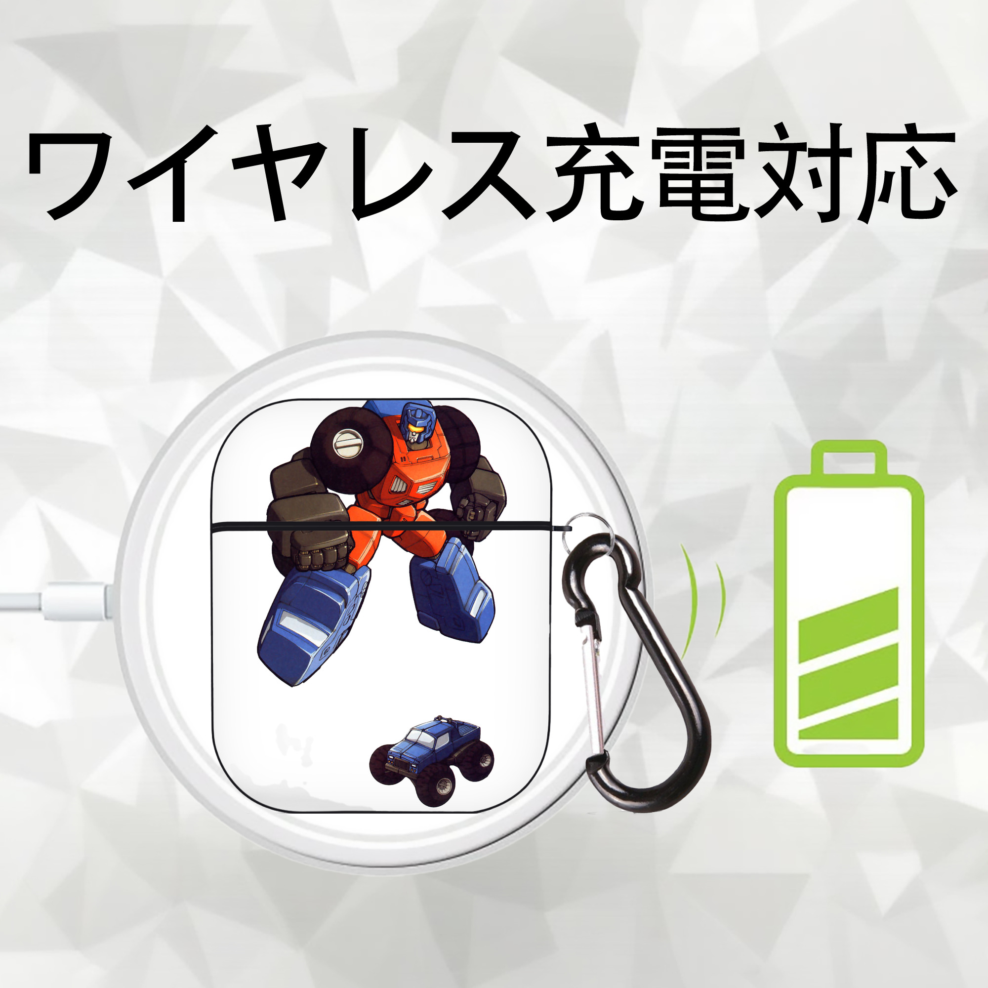  AirPods 第2世代保護ケース ハードシェル ブラック 耐衝撃・防指紋・カラビナ付き