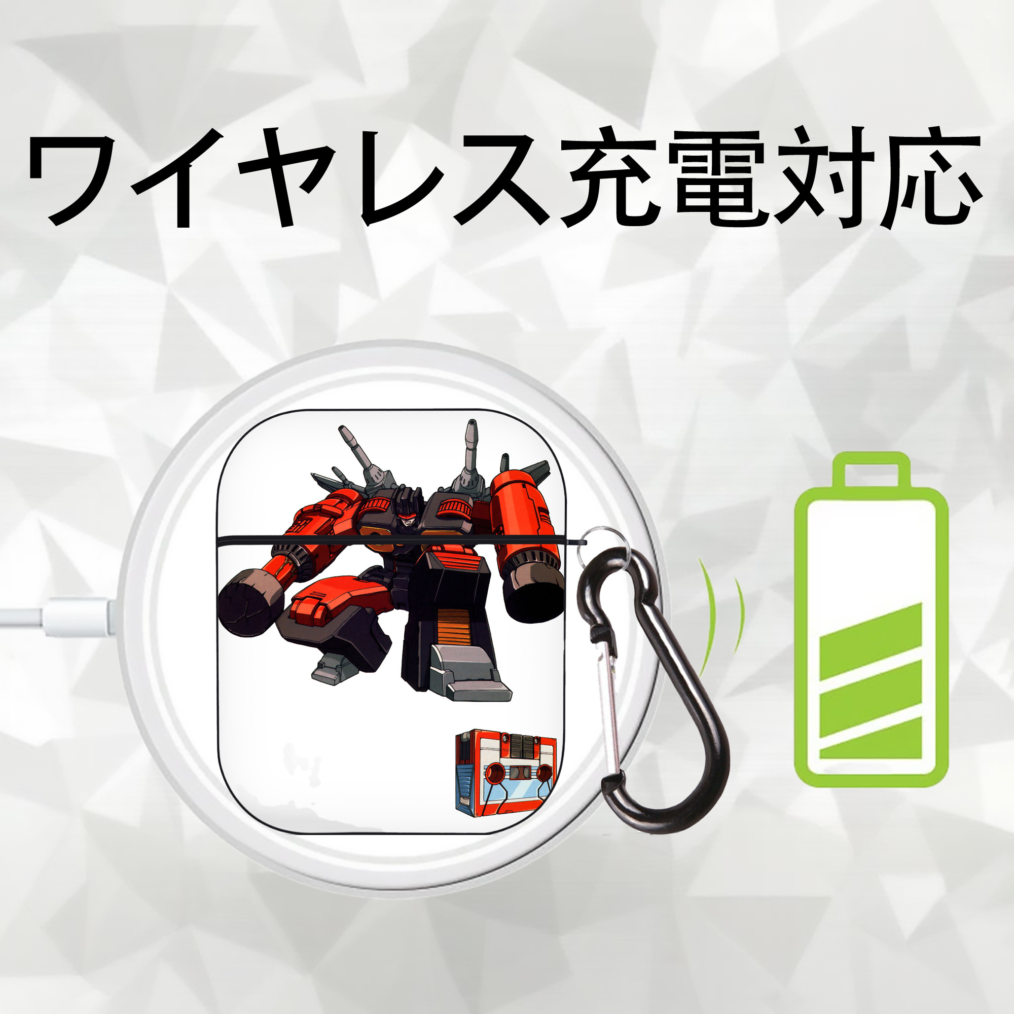  AirPods 第2世代保護ケース ハードシェル ブラック 耐衝撃・防指紋・カラビナ付き