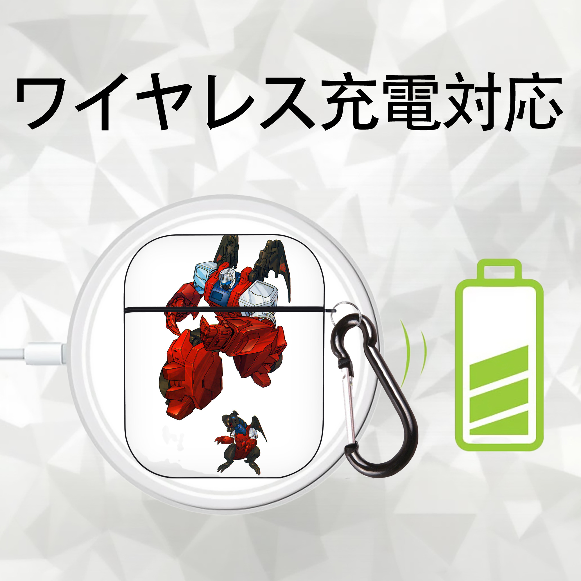  AirPods 第2世代保護ケース ハードシェル ブラック 耐衝撃・防指紋・カラビナ付き