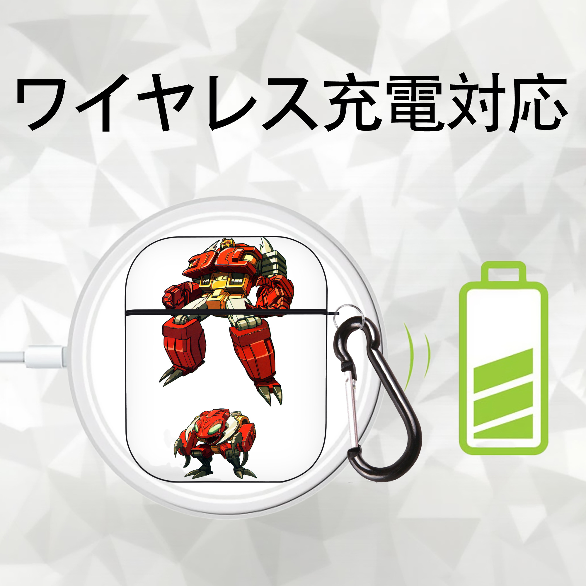  AirPods 第2世代保護ケース ハードシェル ブラック 耐衝撃・防指紋・カラビナ付き