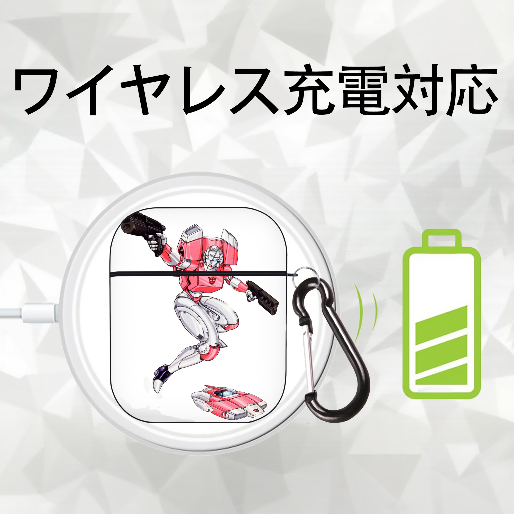  AirPods 第2世代保護ケース ハードシェル ブラック 耐衝撃・防指紋・カラビナ付き