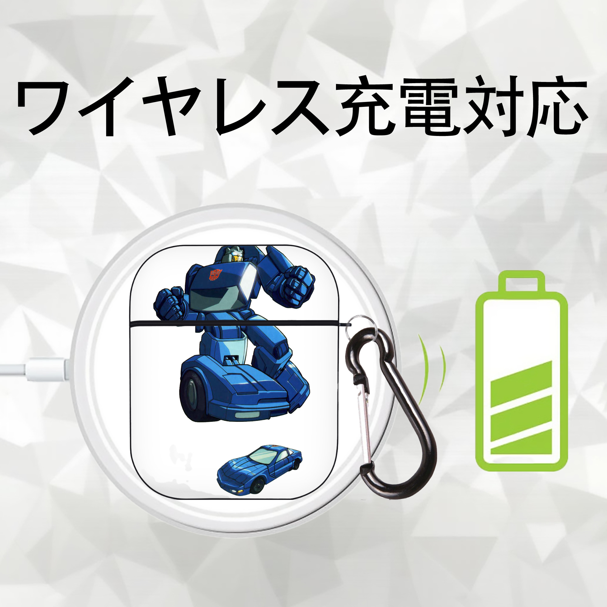  AirPods 第2世代保護ケース ハードシェル ブラック 耐衝撃・防指紋・カラビナ付き