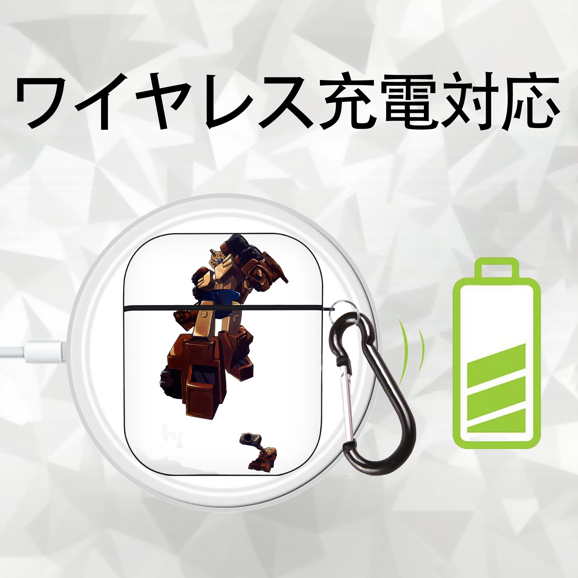  AirPods 第2世代保護ケース ハードシェル ブラック 耐衝撃・防指紋・カラビナ付き