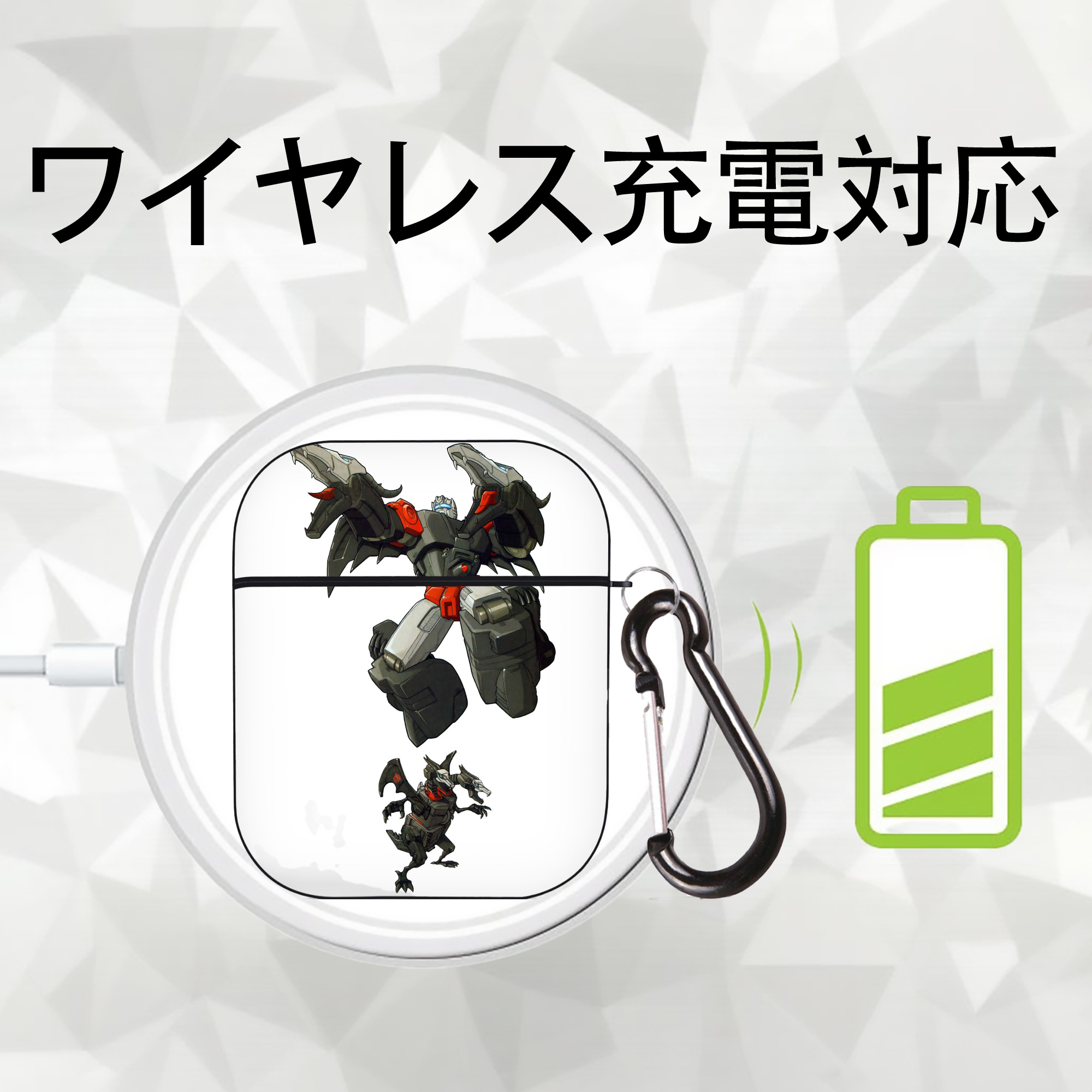  AirPods 第2世代保護ケース ハードシェル ブラック 耐衝撃・防指紋・カラビナ付き