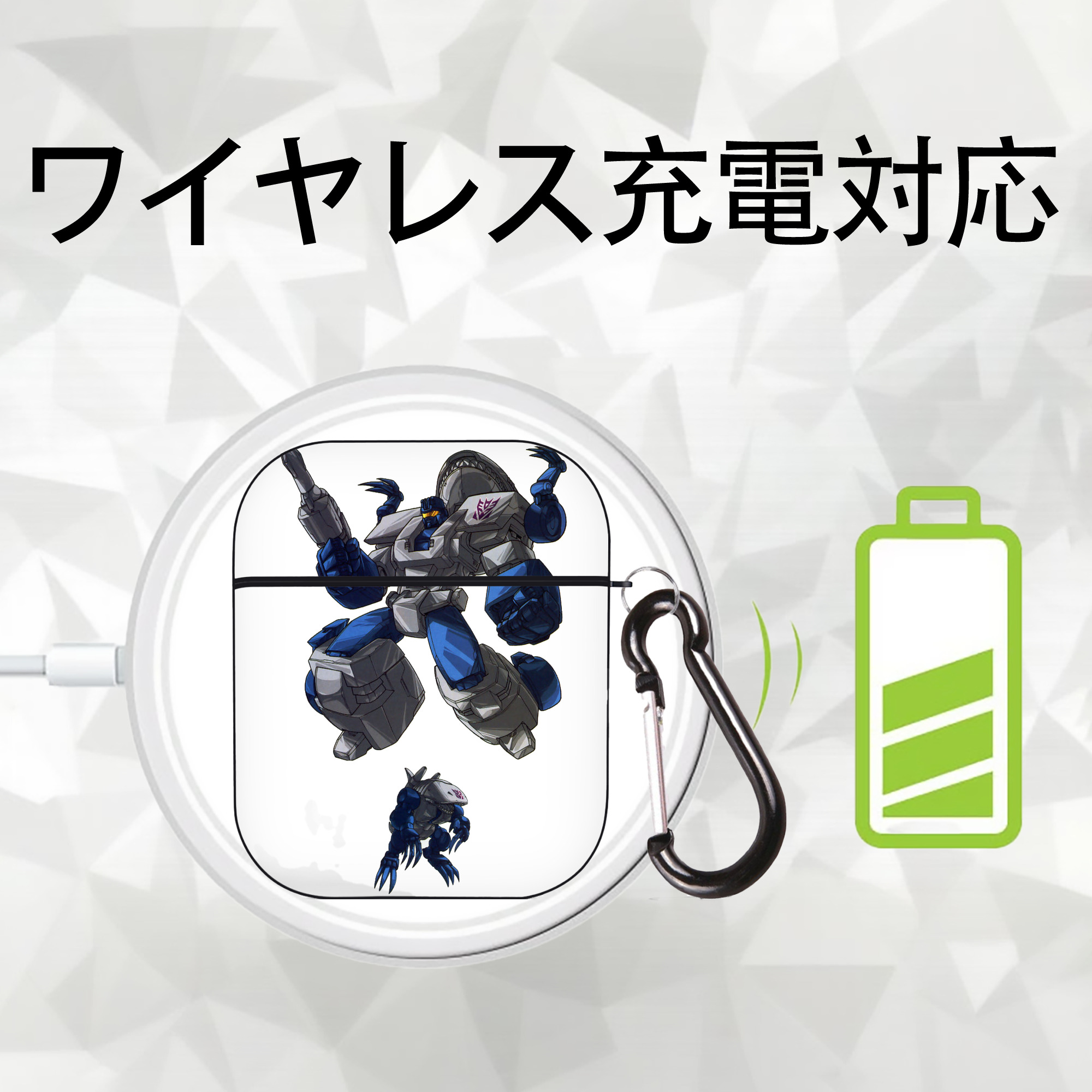  AirPods 第2世代保護ケース ハードシェル ブラック 耐衝撃・防指紋・カラビナ付き
