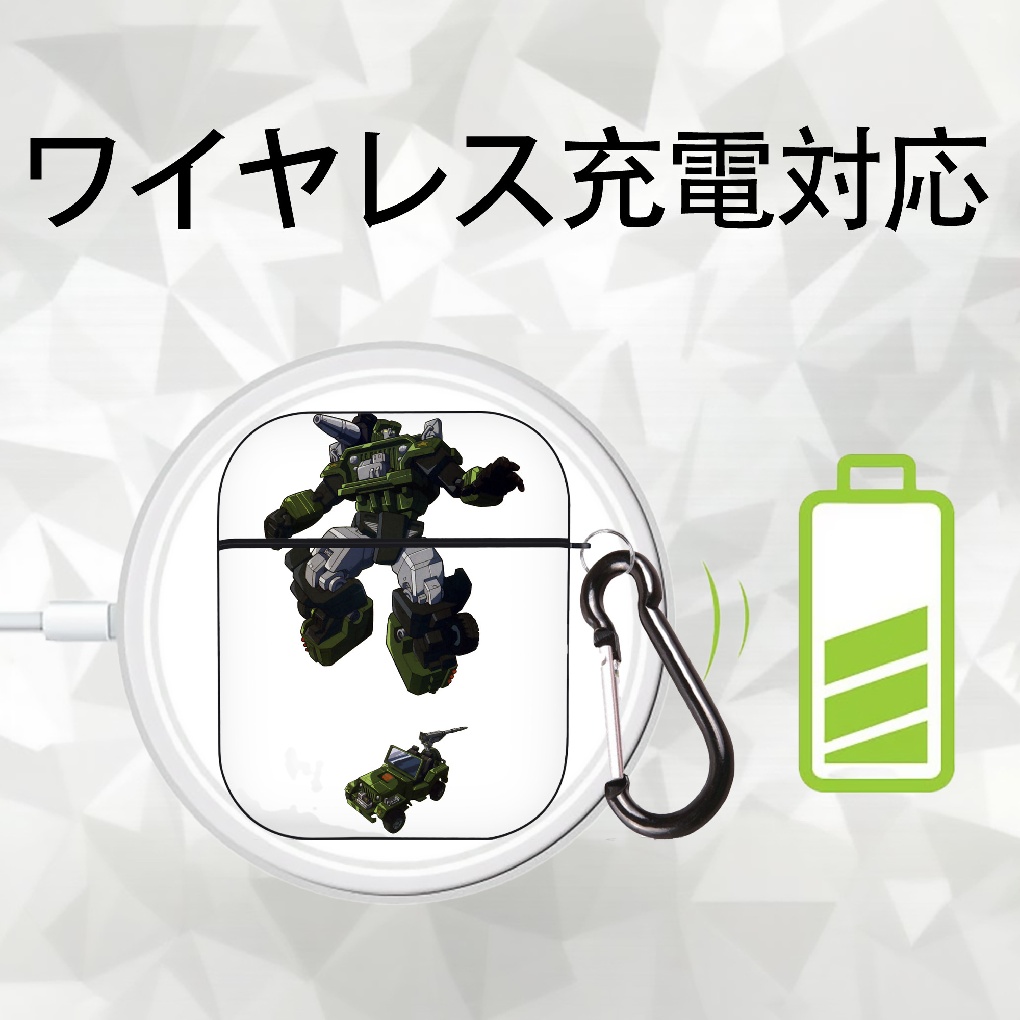  AirPods 第2世代保護ケース ハードシェル ブラック 耐衝撃・防指紋・カラビナ付き