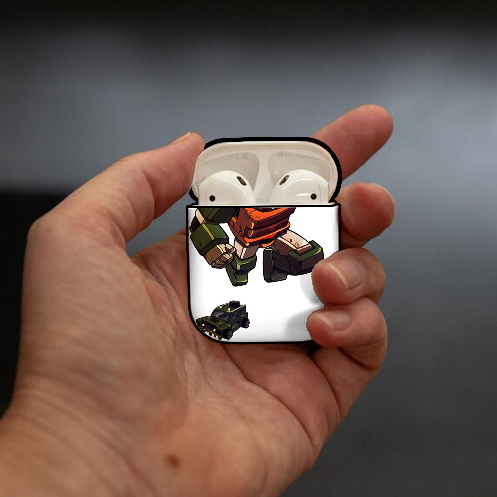  AirPods 第2世代保護ケース ハードシェル ブラック 耐衝撃・防指紋・カラビナ付き