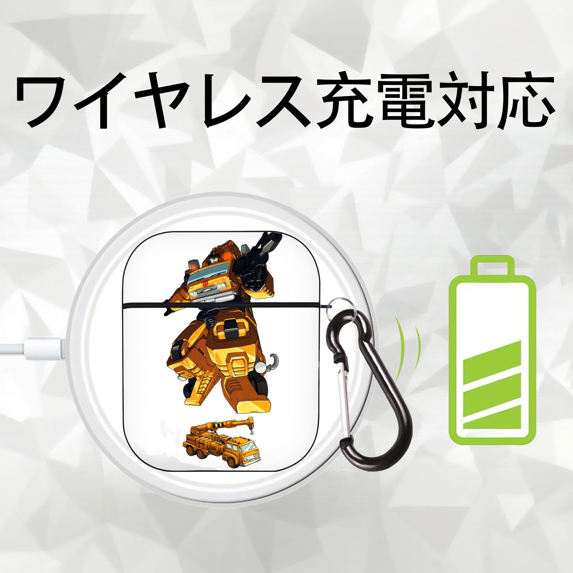  AirPods 第2世代保護ケース ハードシェル ブラック 耐衝撃・防指紋・カラビナ付き