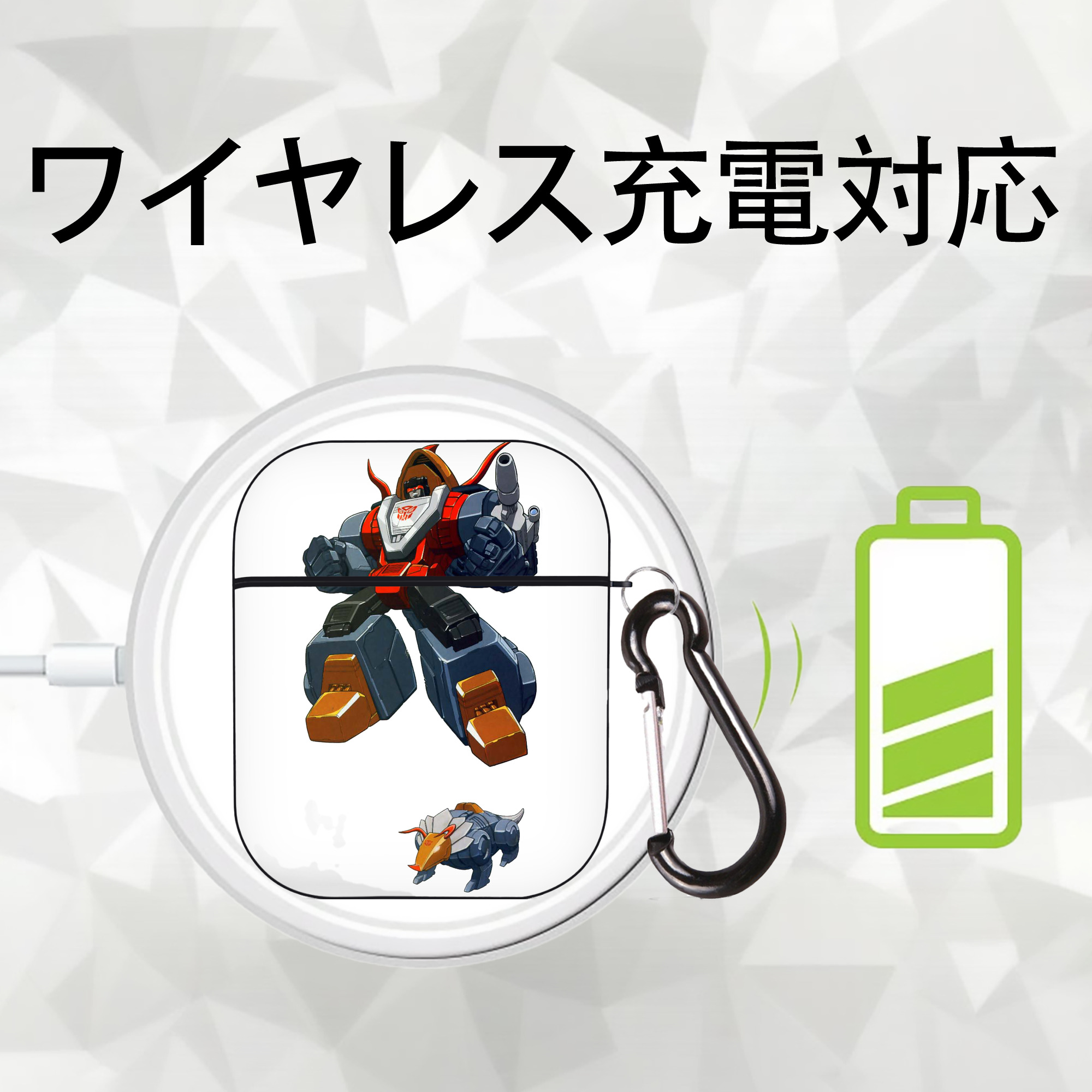  AirPods 第2世代保護ケース ハードシェル ブラック 耐衝撃・防指紋・カラビナ付き