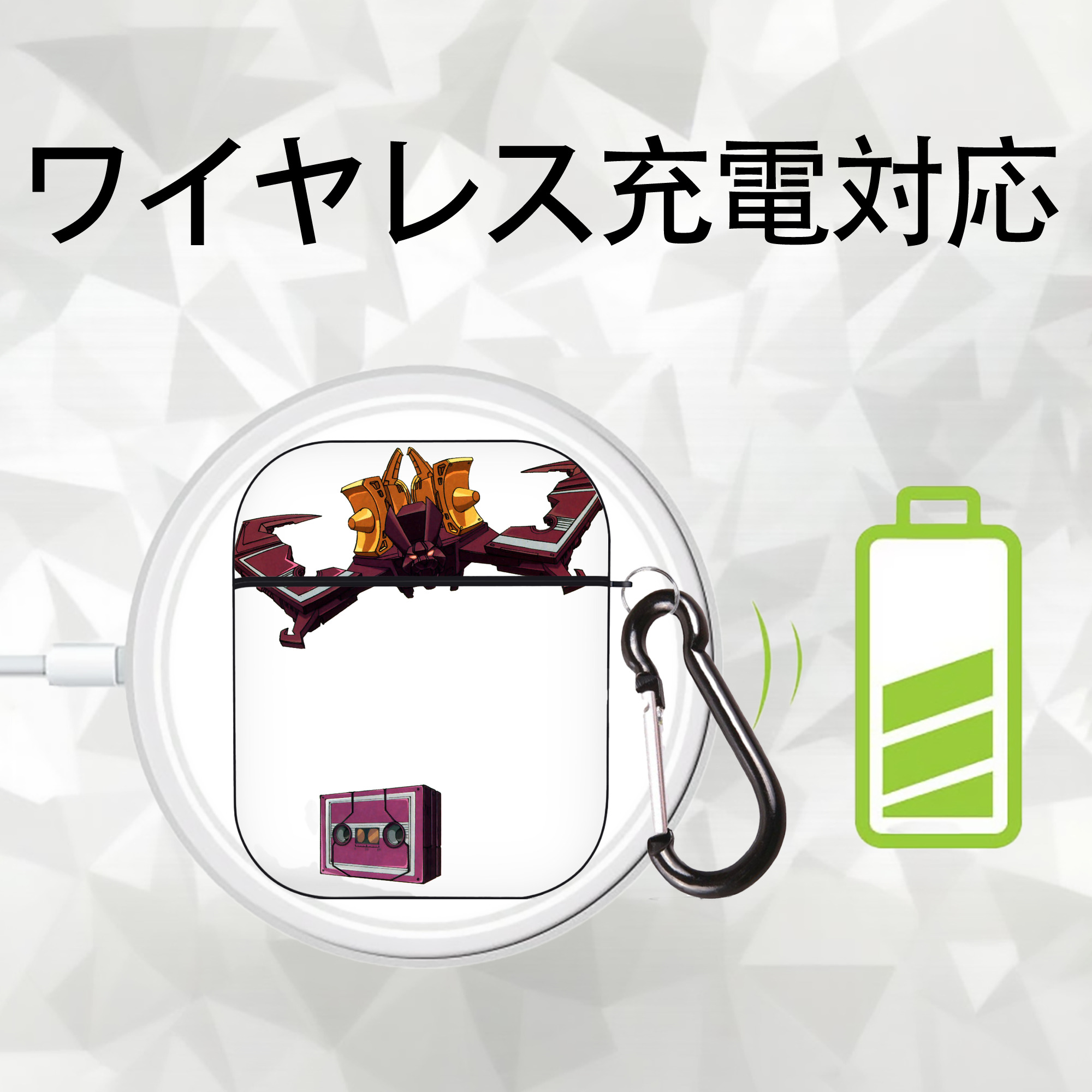  AirPods 第2世代保護ケース ハードシェル ブラック 耐衝撃・防指紋・カラビナ付き