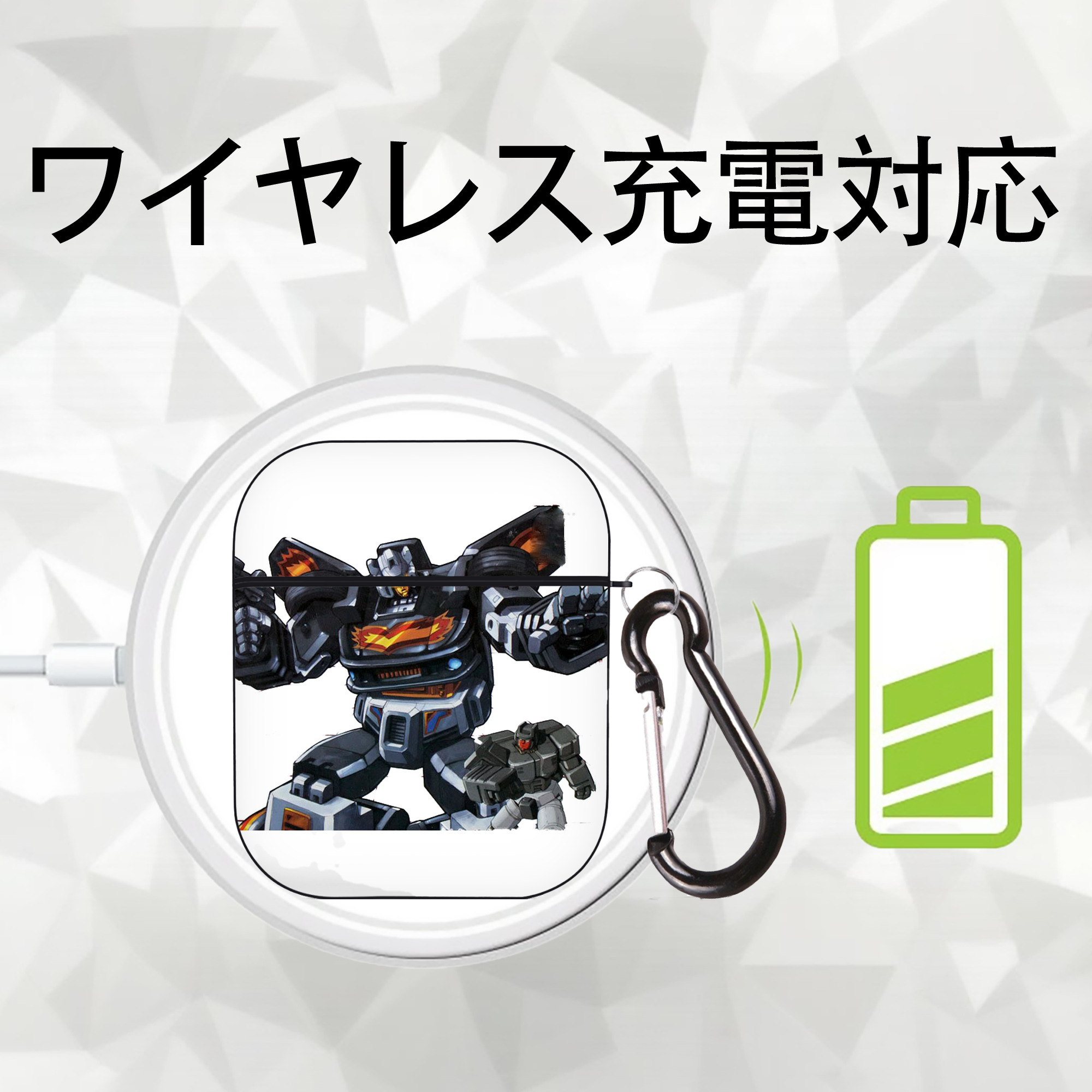  AirPods 第2世代保護ケース ハードシェル ブラック 耐衝撃・防指紋・カラビナ付き