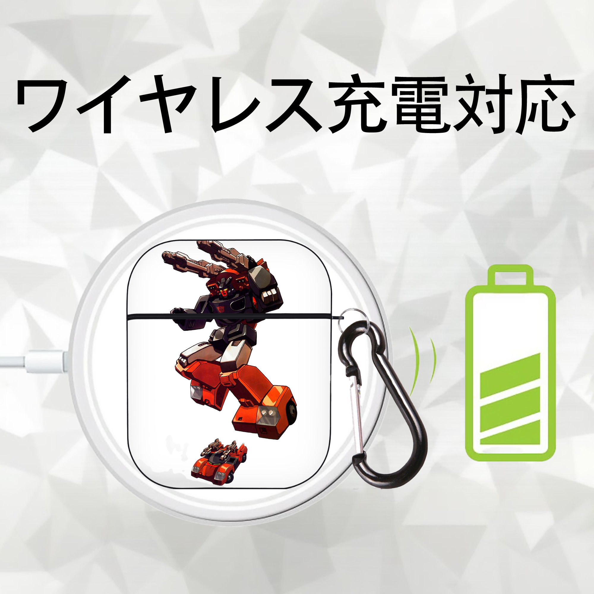  AirPods 第2世代保護ケース ハードシェル ブラック 耐衝撃・防指紋・カラビナ付き