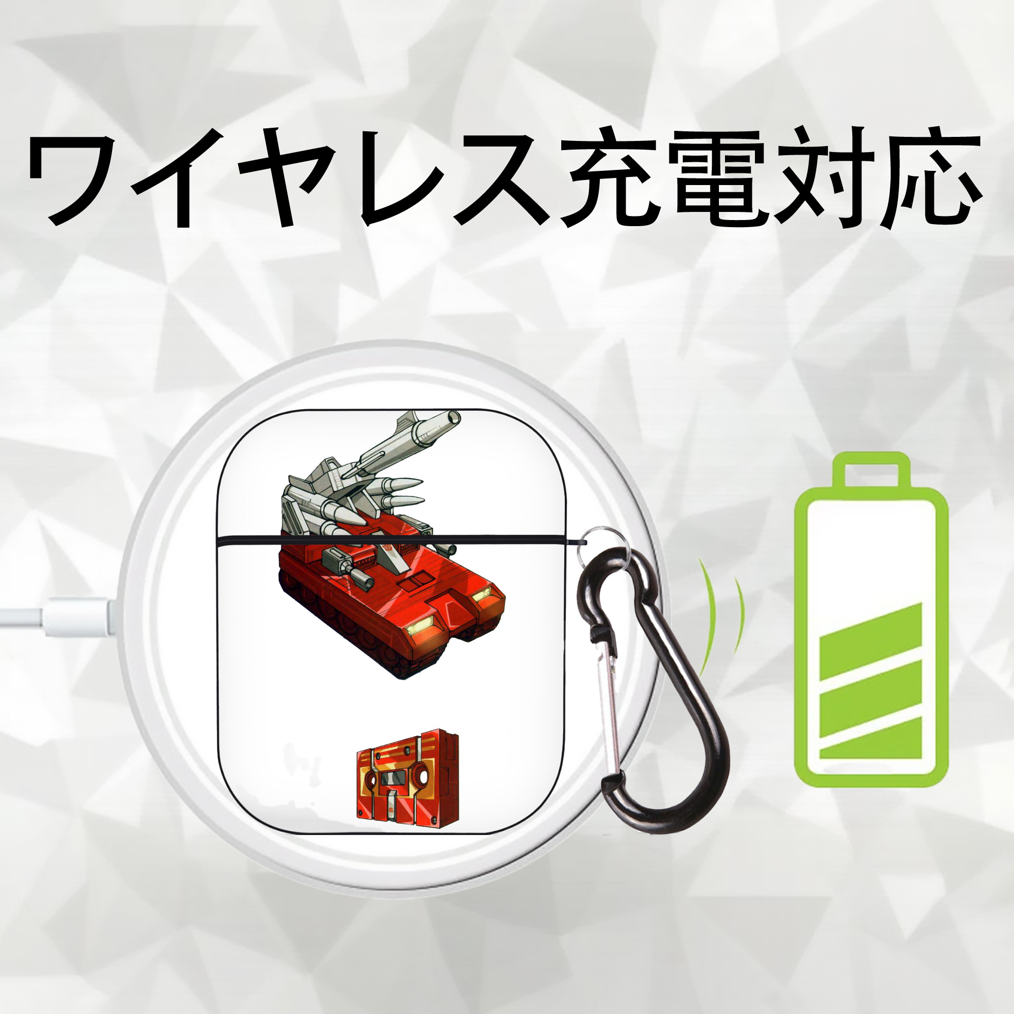  AirPods 第2世代保護ケース ハードシェル ブラック 耐衝撃・防指紋・カラビナ付き