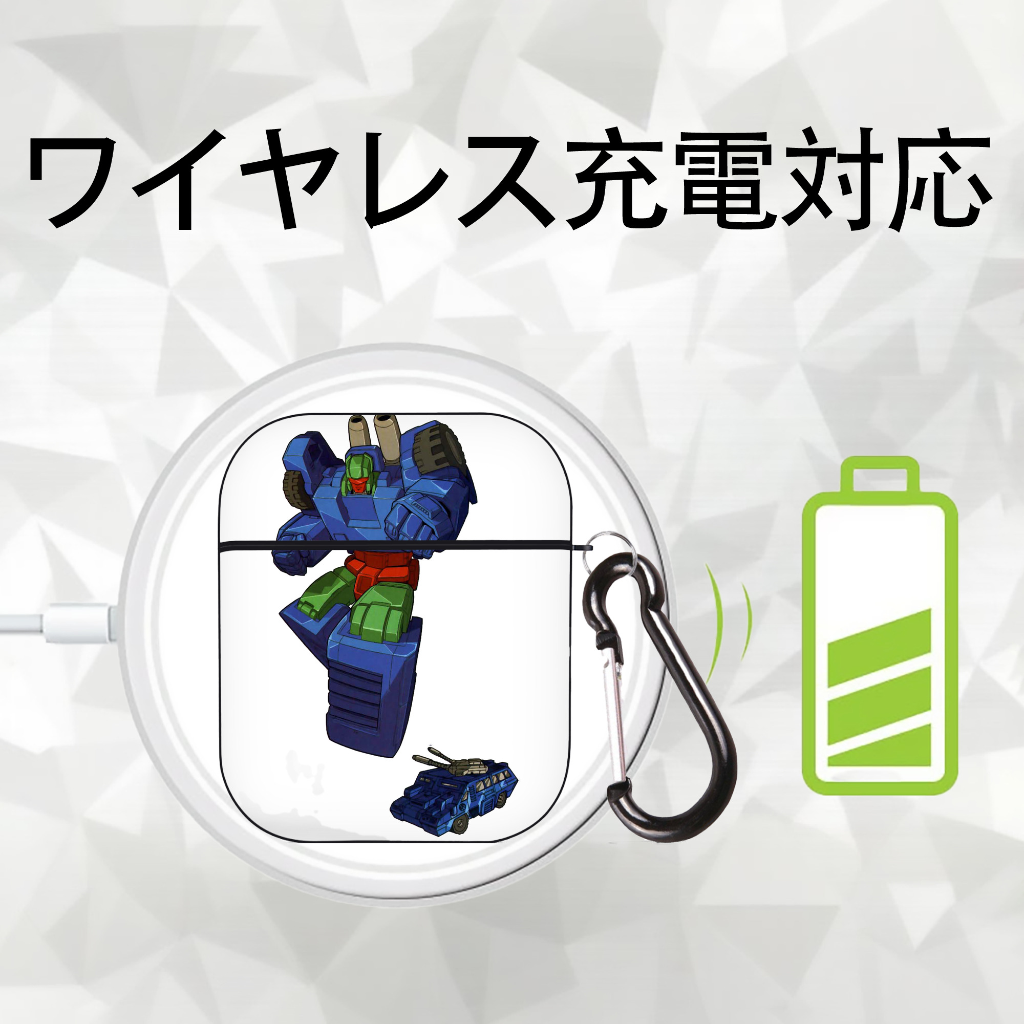 AirPods 第2世代保護ケース ハードシェル ブラック 耐衝撃・防指紋・カラビナ付き