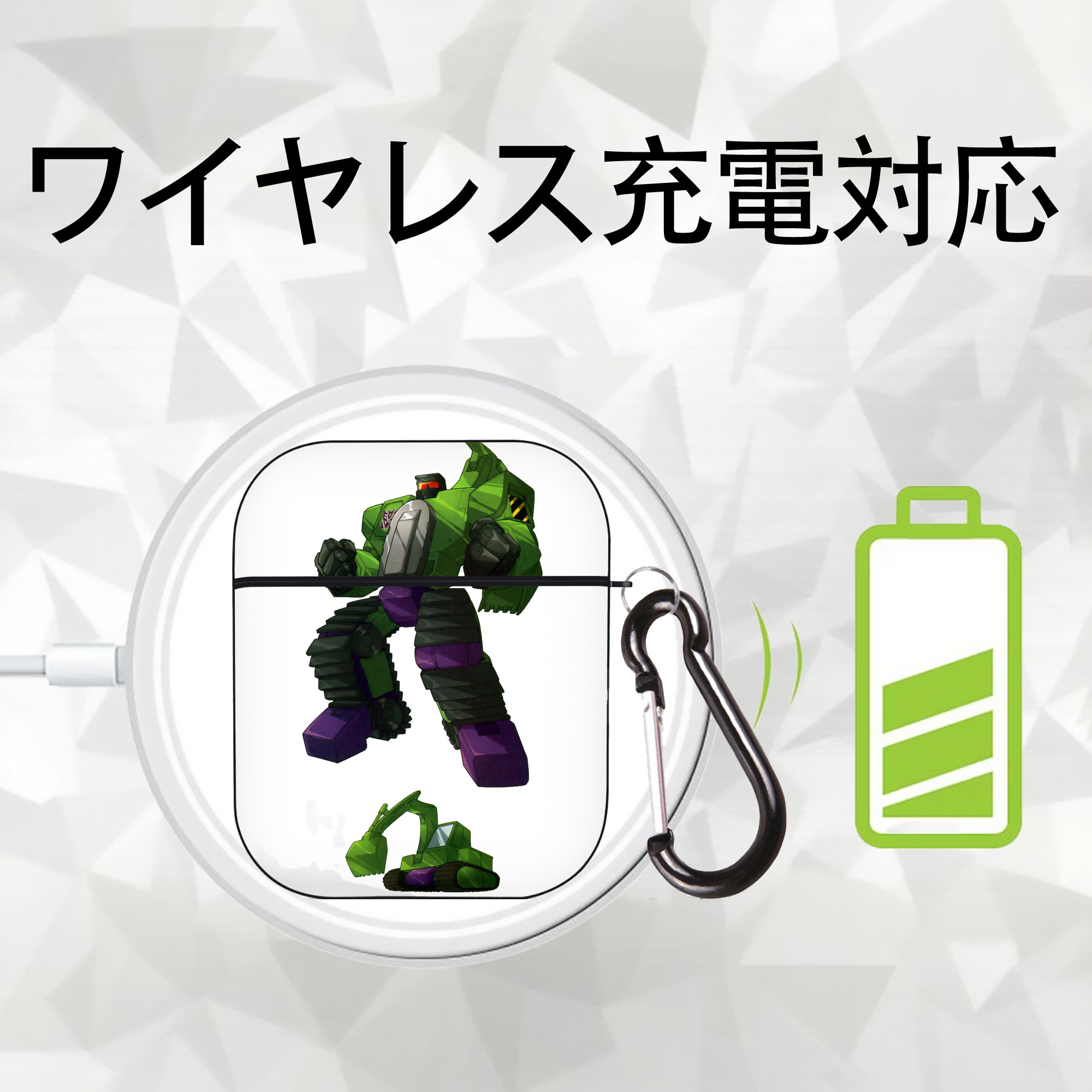  AirPods 第2世代保護ケース ハードシェル ブラック 耐衝撃・防指紋・カラビナ付き
