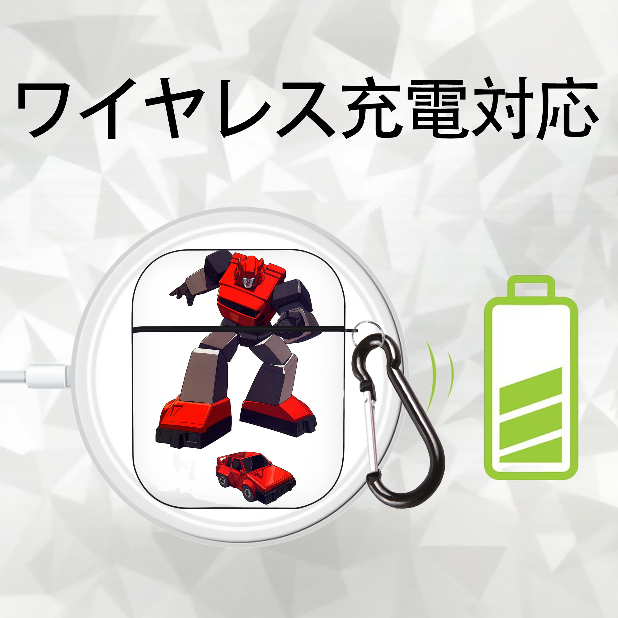  AirPods 第2世代保護ケース ハードシェル ブラック 耐衝撃・防指紋・カラビナ付き