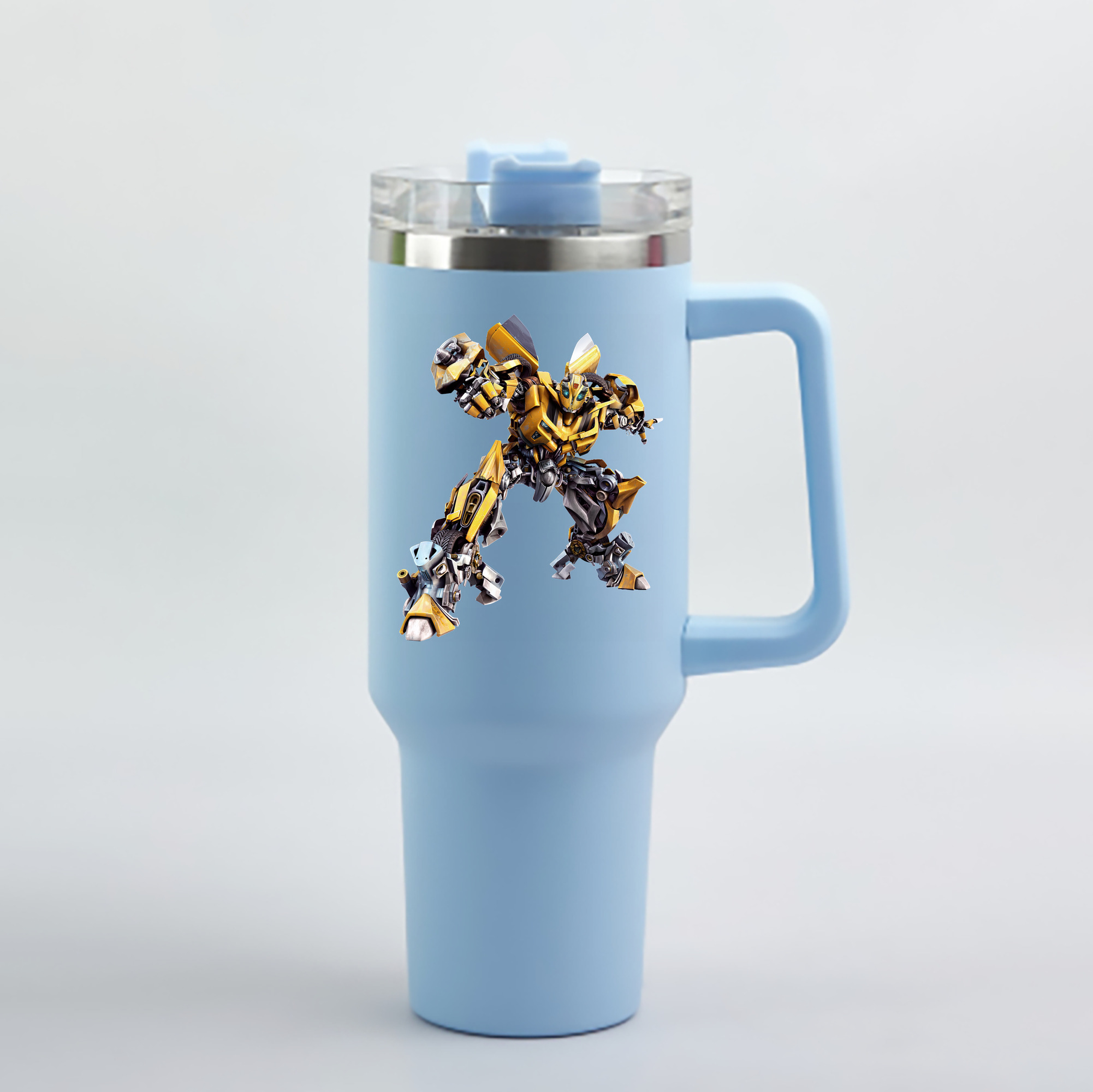 （画像用） Transformers トランスフォーマー 1200mL車用タンブラー - クリスタルステッカー（プラスチックストロー付き）