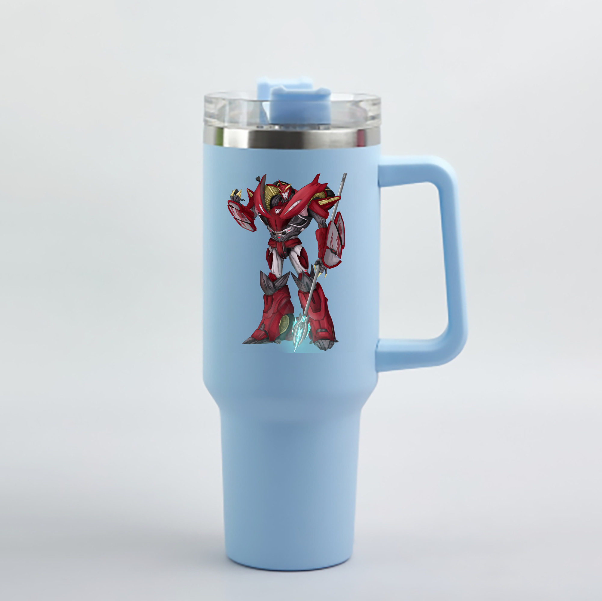 （画像用） Transformers トランスフォーマー 1200mL車用タンブラー - クリスタルステッカー（プラスチックストロー付き）