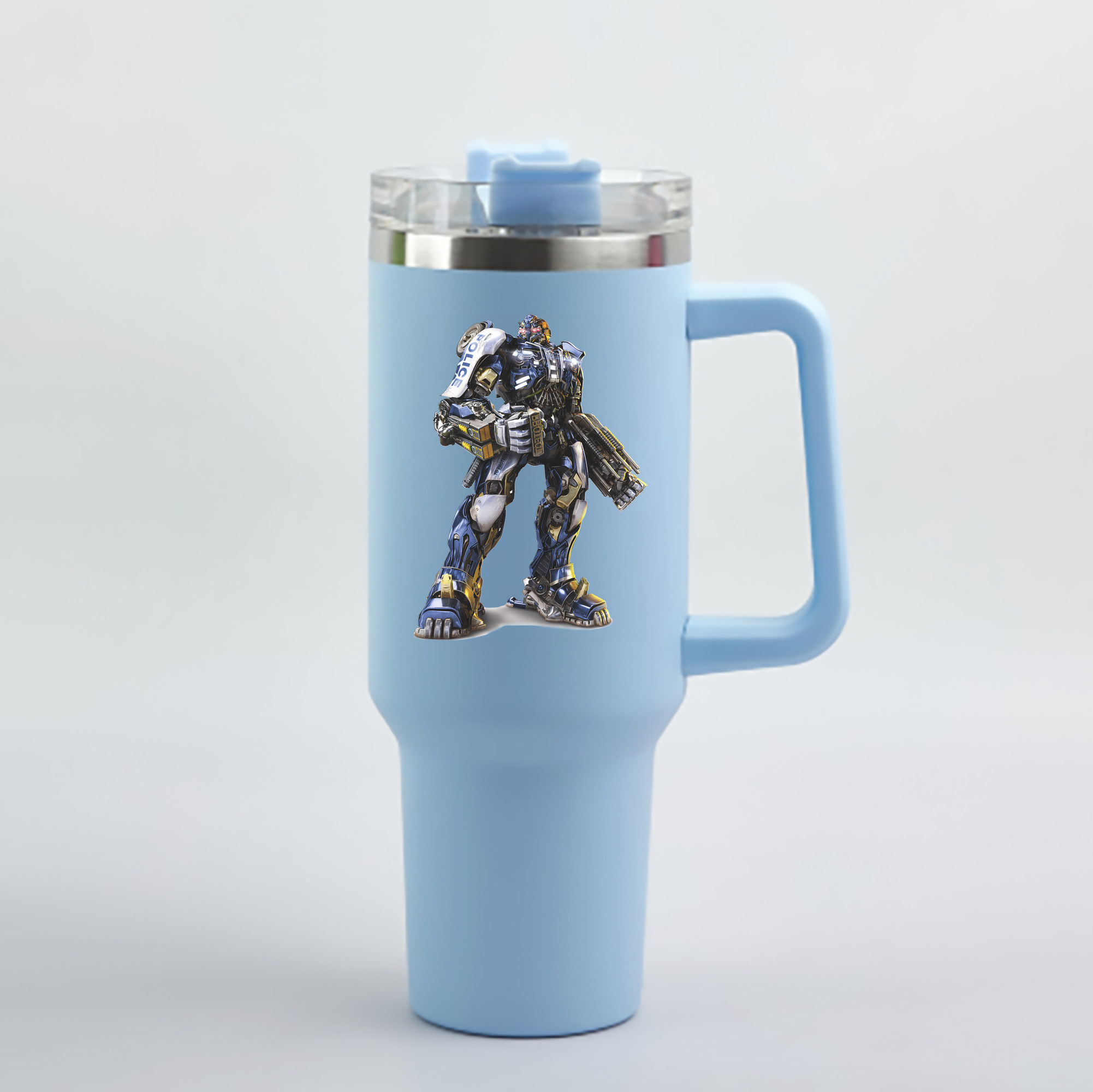 （画像用） Transformers トランスフォーマー 1200mL車用タンブラー - クリスタルステッカー（プラスチックストロー付き）