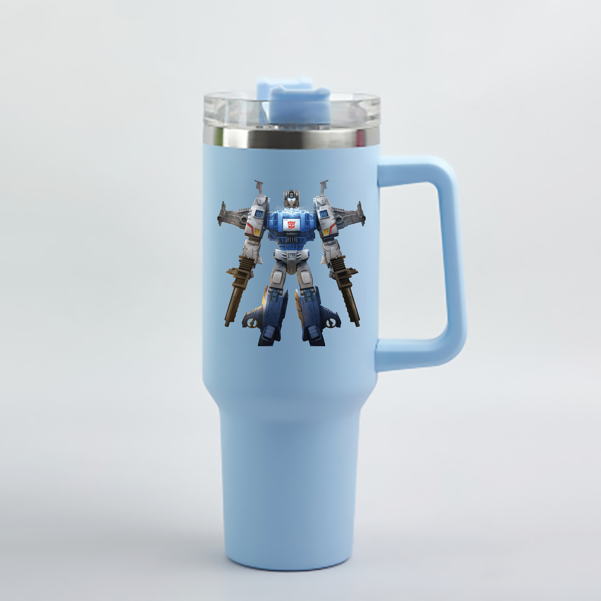 （画像用） Transformers トランスフォーマー 1200mL車用タンブラー - クリスタルステッカー（プラスチックストロー付き）