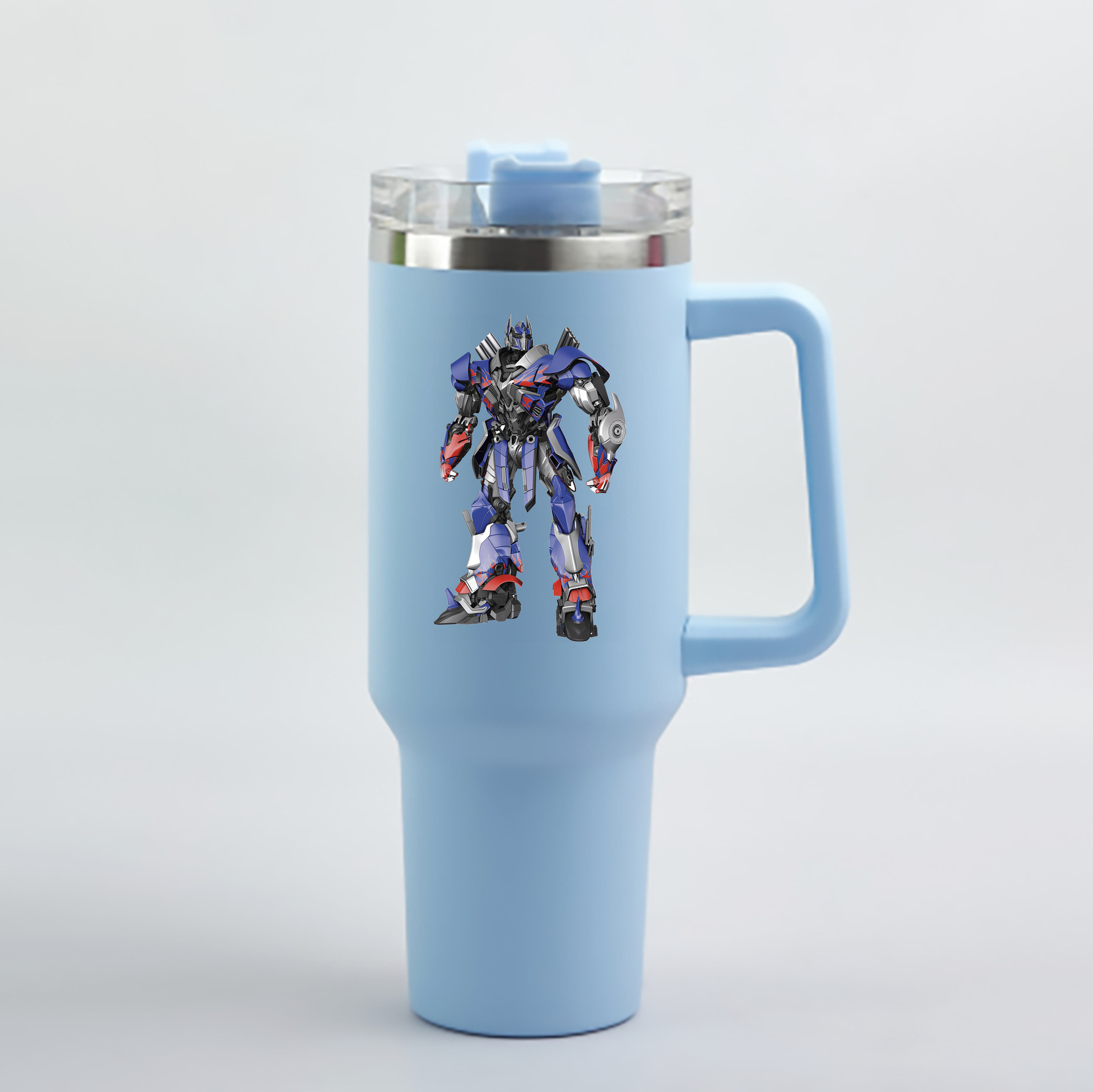 （画像用） Transformers トランスフォーマー 1200mL車用タンブラー - クリスタルステッカー（プラスチックストロー付き）