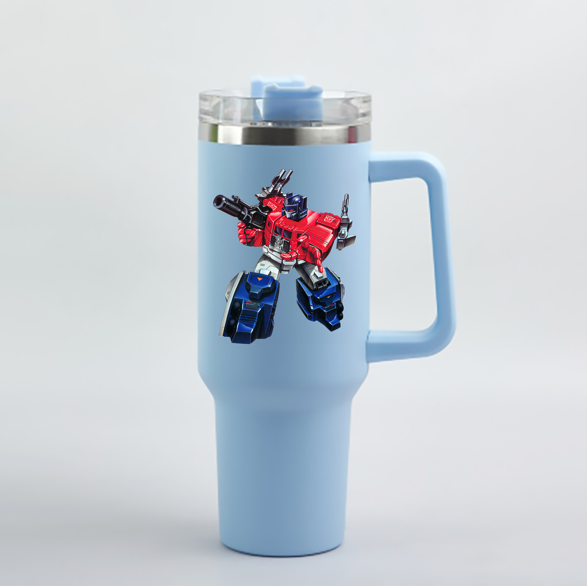 （画像用） Transformers トランスフォーマー 1200mL車用タンブラー - クリスタルステッカー（プラスチックストロー付き）