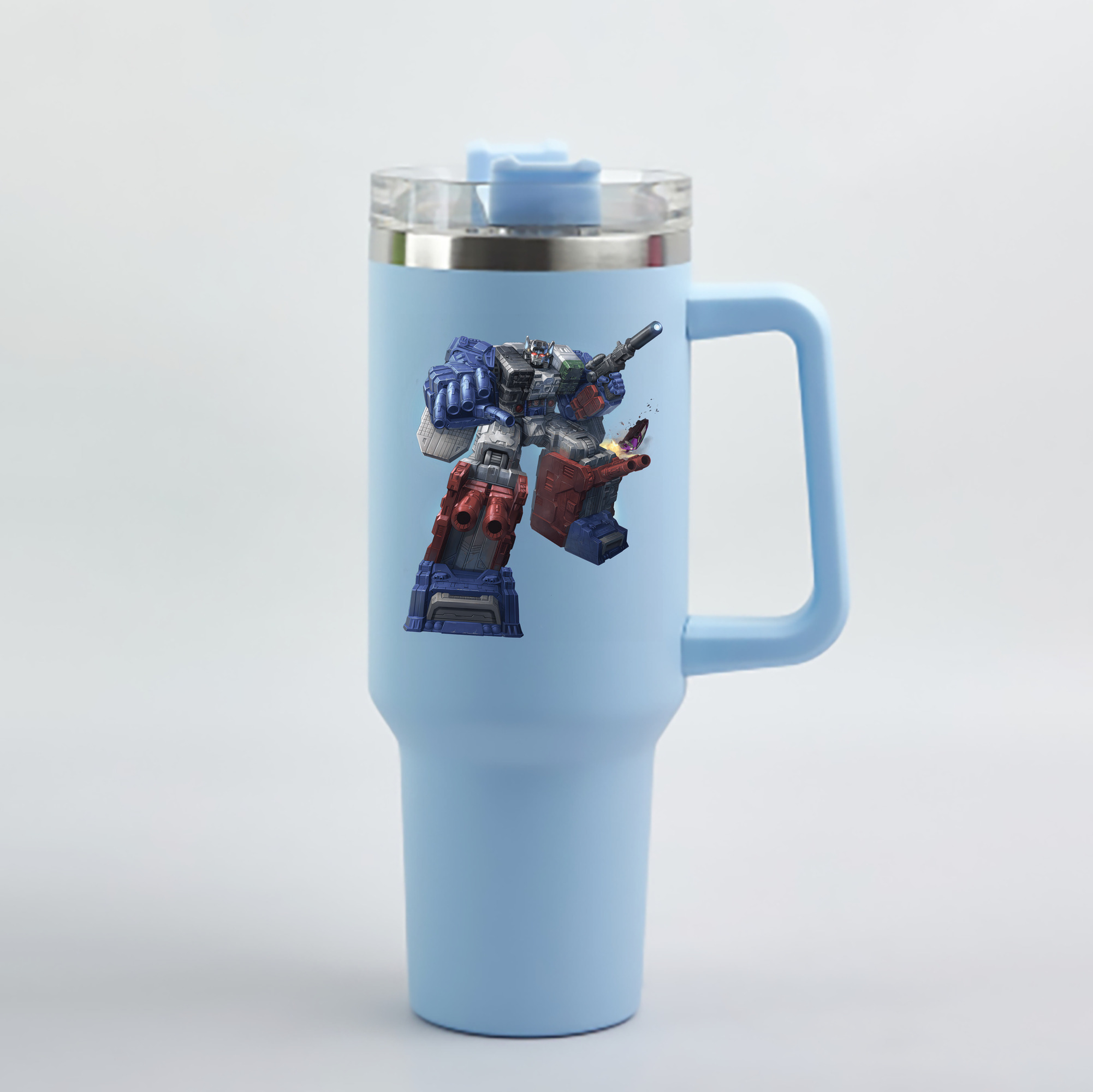 （画像用） Transformers トランスフォーマー 1200mL車用タンブラー - クリスタルステッカー（プラスチックストロー付き）
