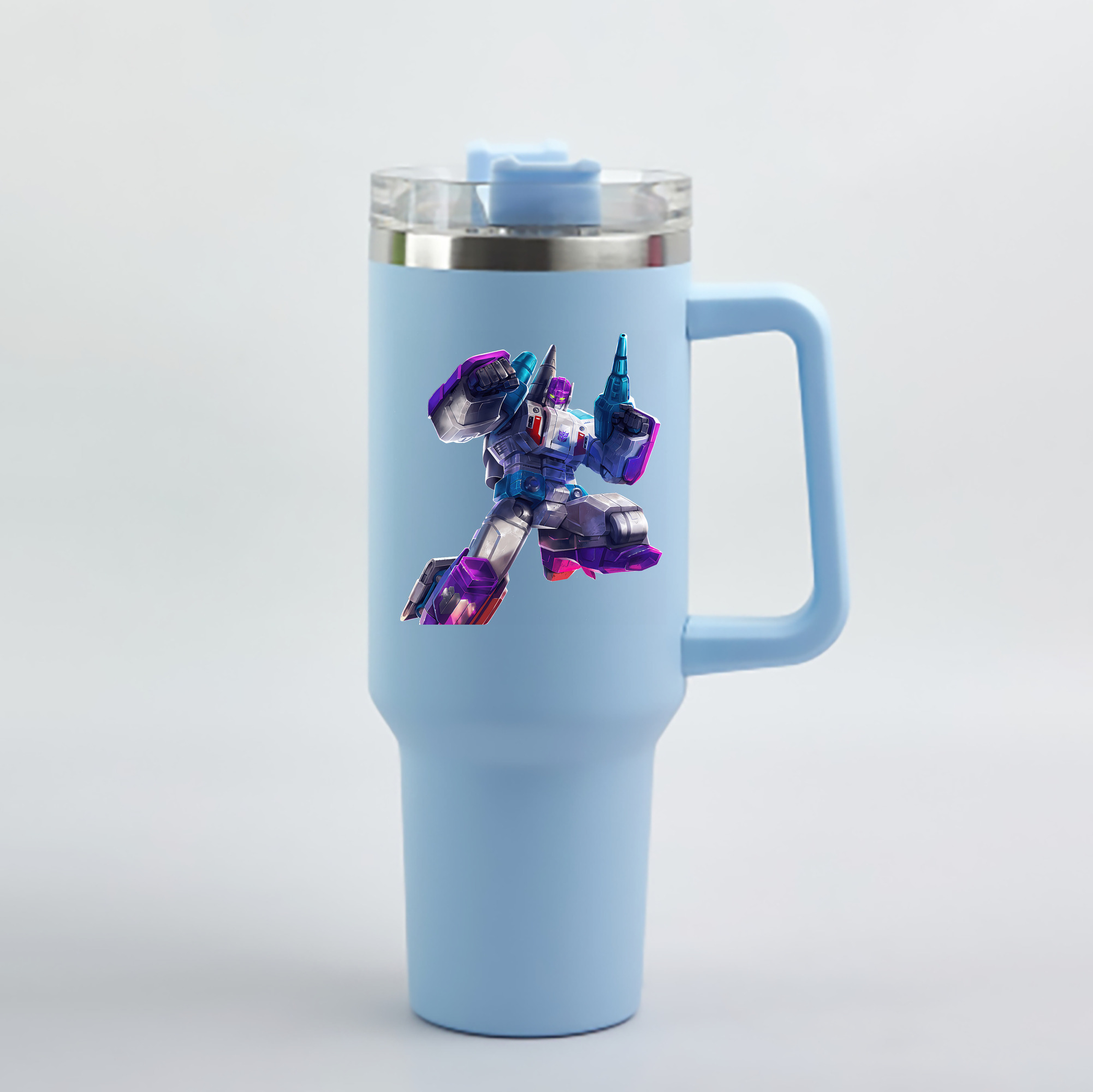 （画像用） Transformers トランスフォーマー 1200mL車用タンブラー - クリスタルステッカー（プラスチックストロー付き）
