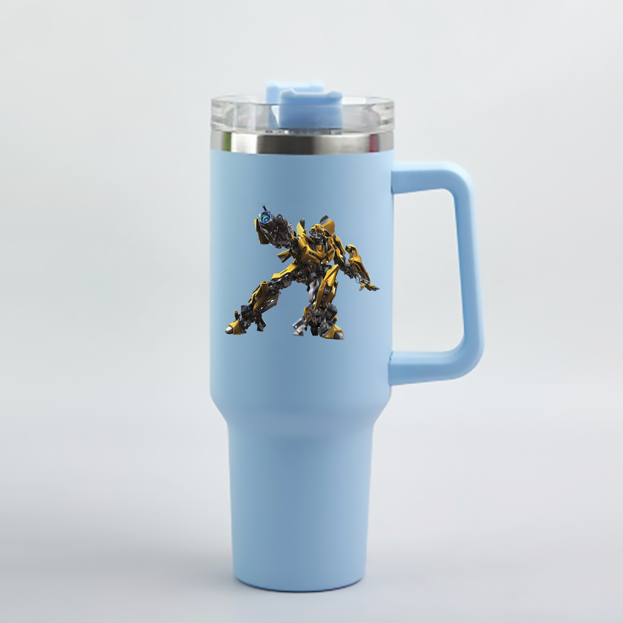 （画像用） Transformers トランスフォーマー 1200mL車用タンブラー - クリスタルステッカー（プラスチックストロー付き）