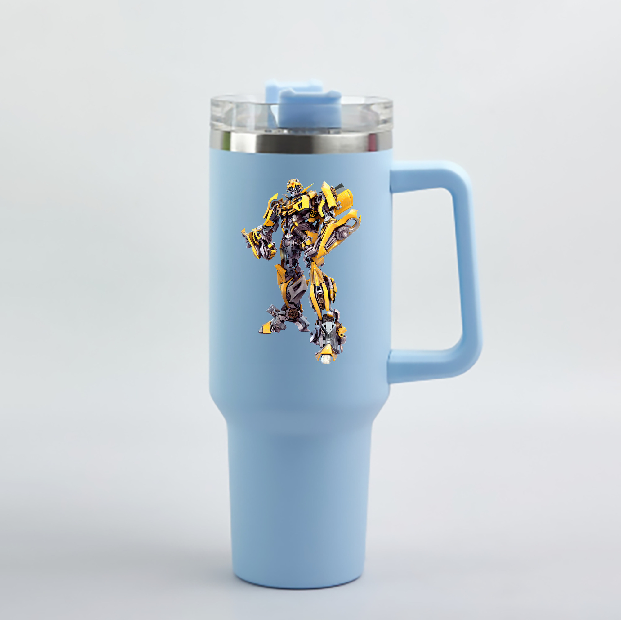 （画像用） Transformers トランスフォーマー 1200mL車用タンブラー - クリスタルステッカー（プラスチックストロー付き）