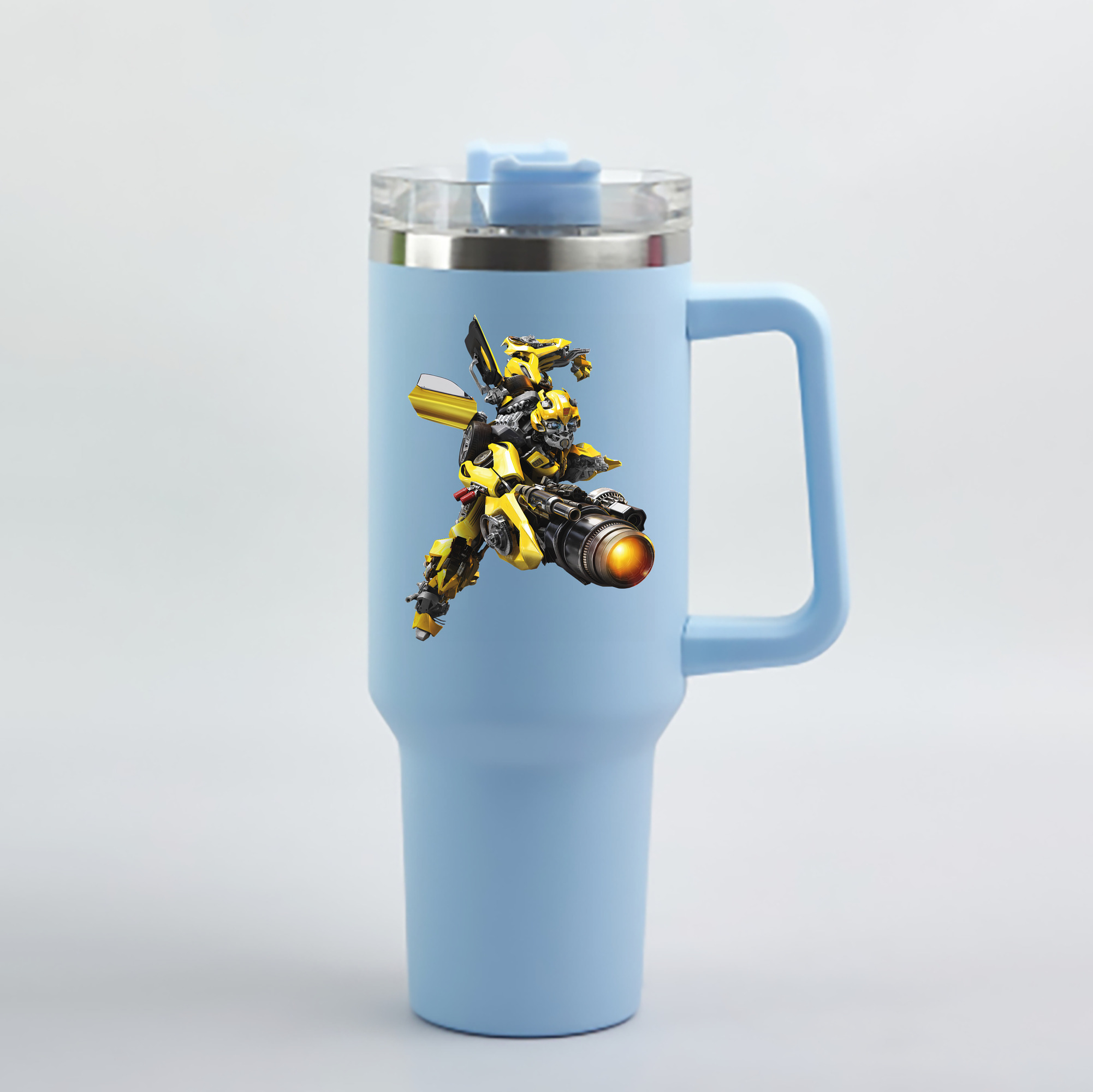 （画像用） Transformers トランスフォーマー 1200mL車用タンブラー - クリスタルステッカー（プラスチックストロー付き）