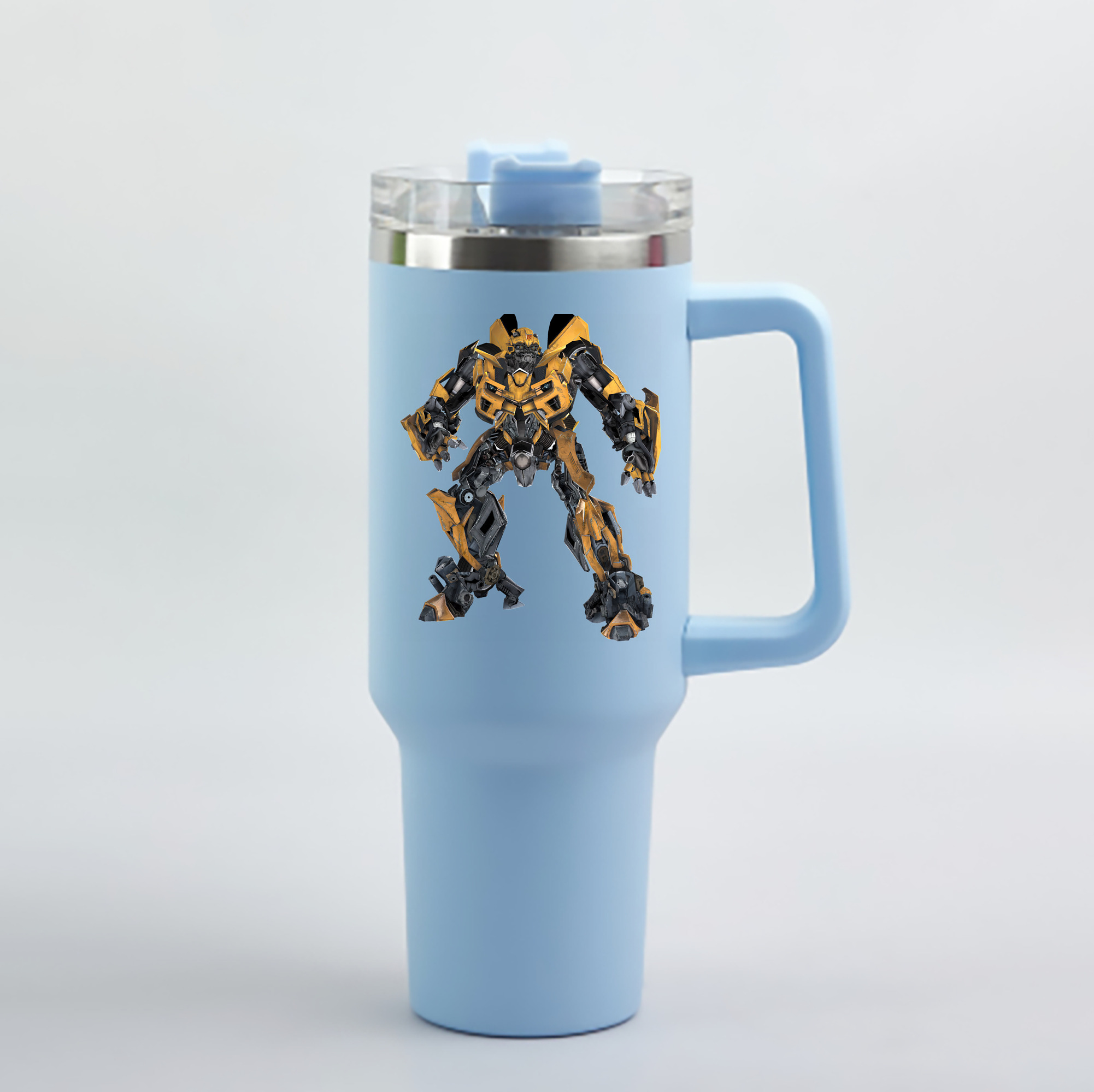 （画像用） Transformers トランスフォーマー 1200mL車用タンブラー - クリスタルステッカー（プラスチックストロー付き）