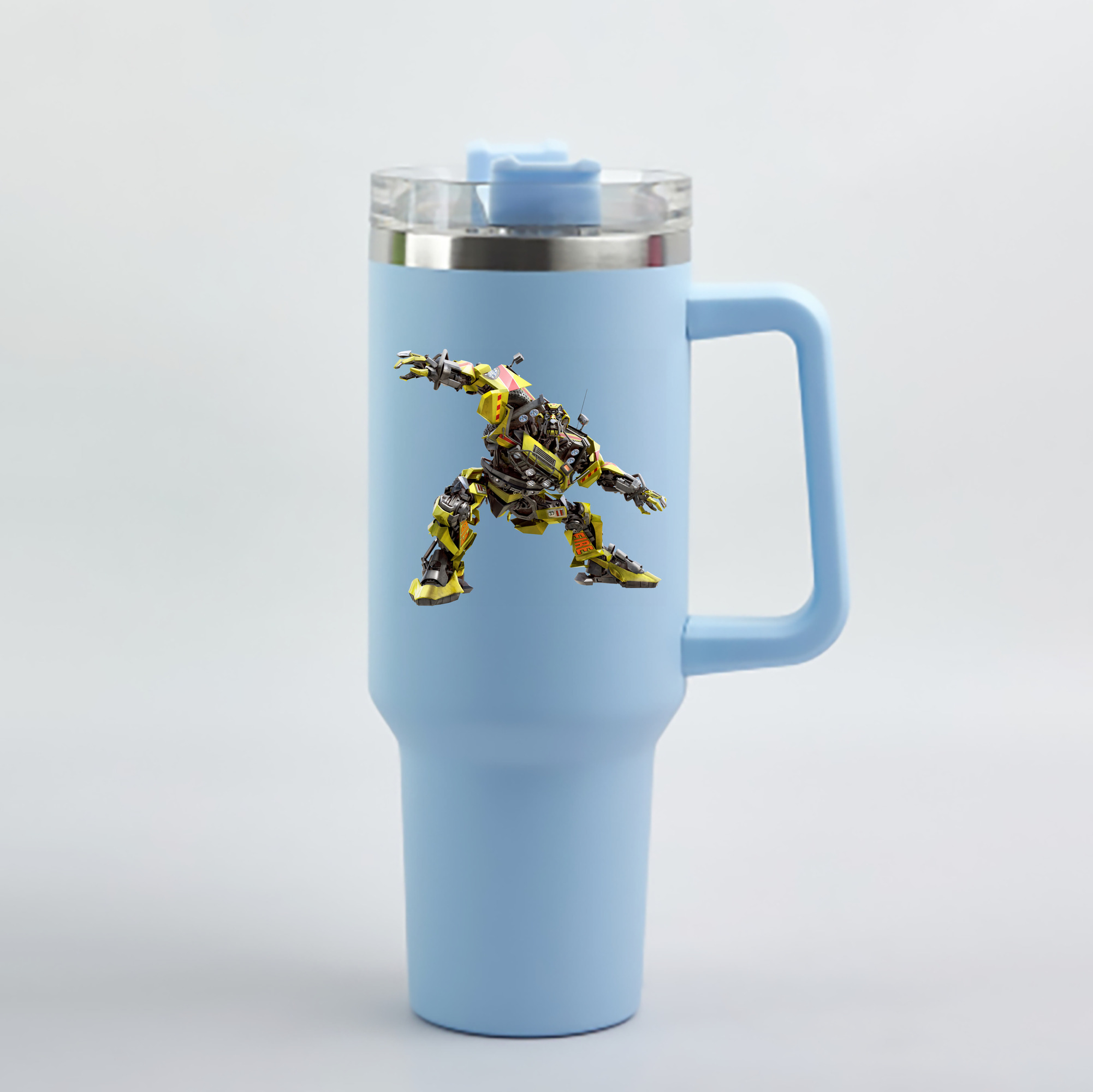 （画像用） Transformers トランスフォーマー 1200mL車用タンブラー - クリスタルステッカー（プラスチックストロー付き）