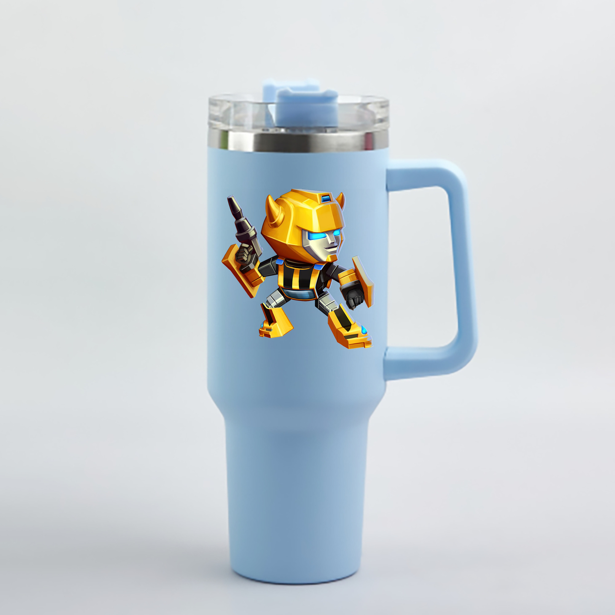 （画像用） Transformers トランスフォーマー 1200mL車用タンブラー - クリスタルステッカー（プラスチックストロー付き）