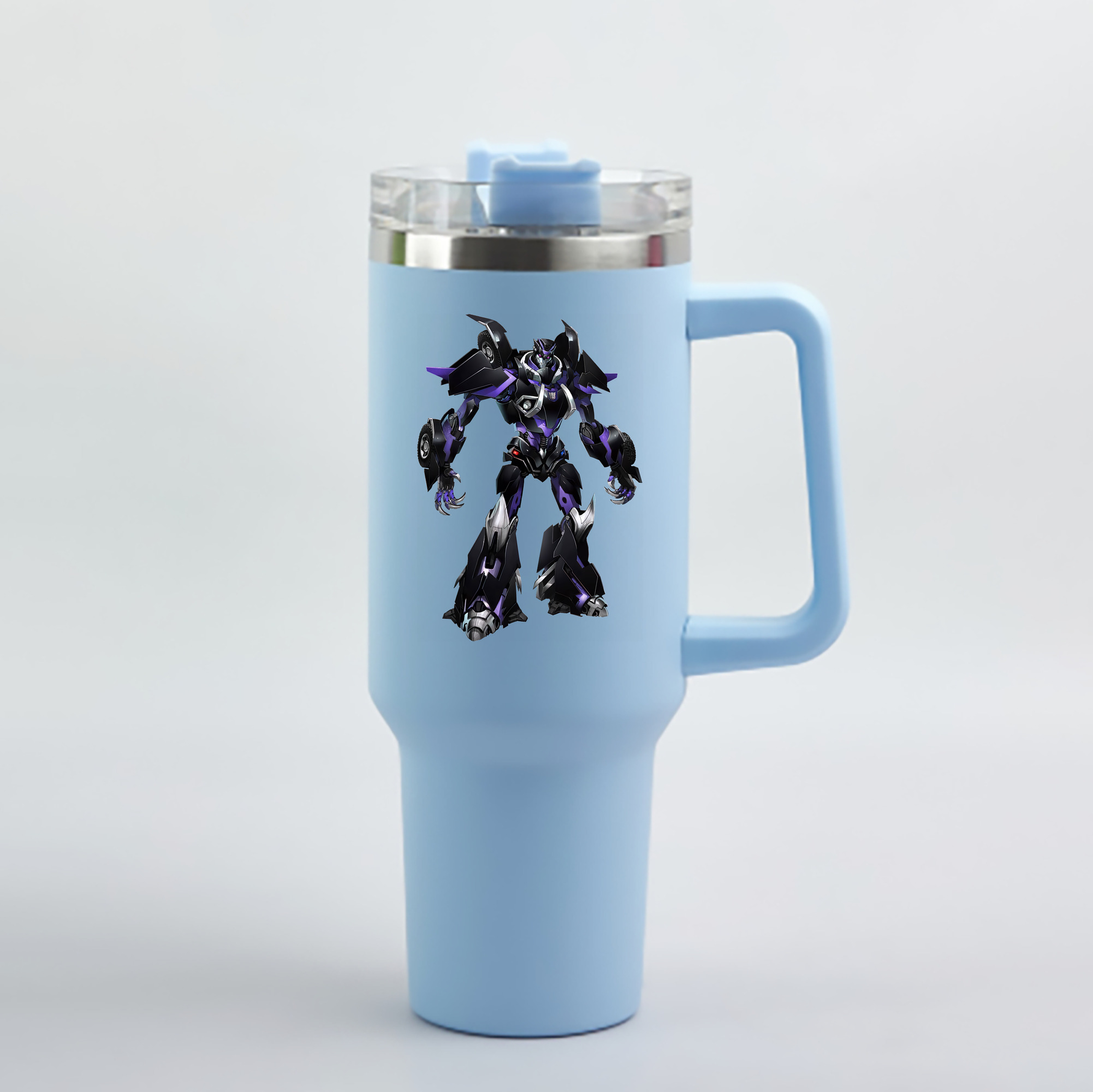 （画像用） Transformers トランスフォーマー 1200mL車用タンブラー - クリスタルステッカー（プラスチックストロー付き）