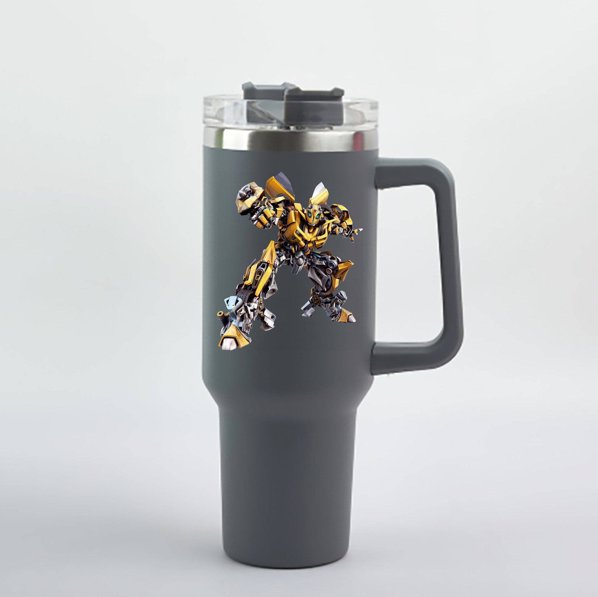 （画像用） Transformers トランスフォーマー 1200mL車用タンブラー - クリスタルステッカー（プラスチックストロー付き）