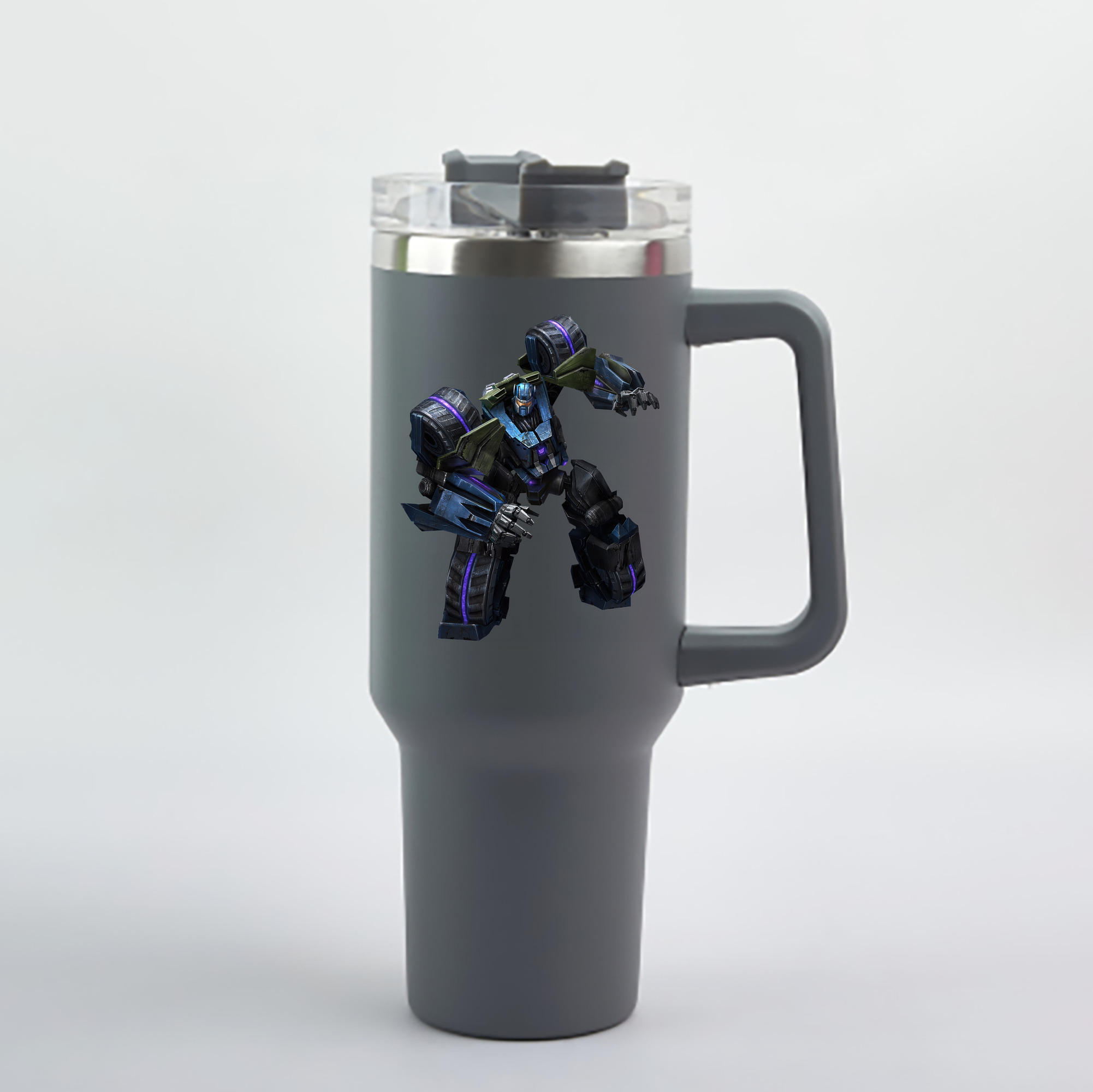 （画像用） Transformers トランスフォーマー 1200mL車用タンブラー - クリスタルステッカー（プラスチックストロー付き）