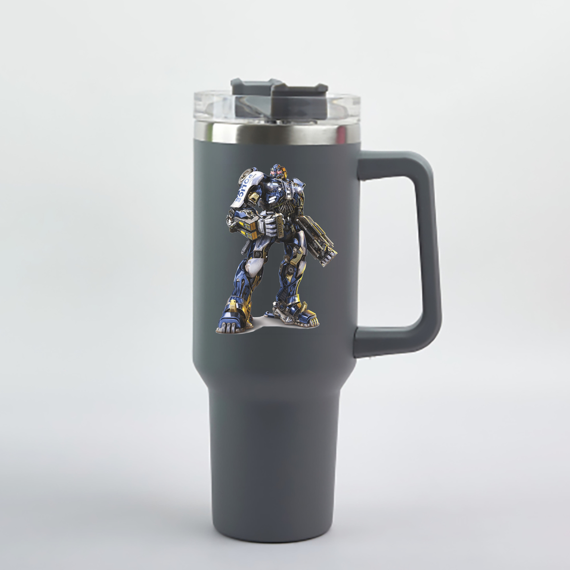 （画像用） Transformers トランスフォーマー 1200mL車用タンブラー - クリスタルステッカー（プラスチックストロー付き）