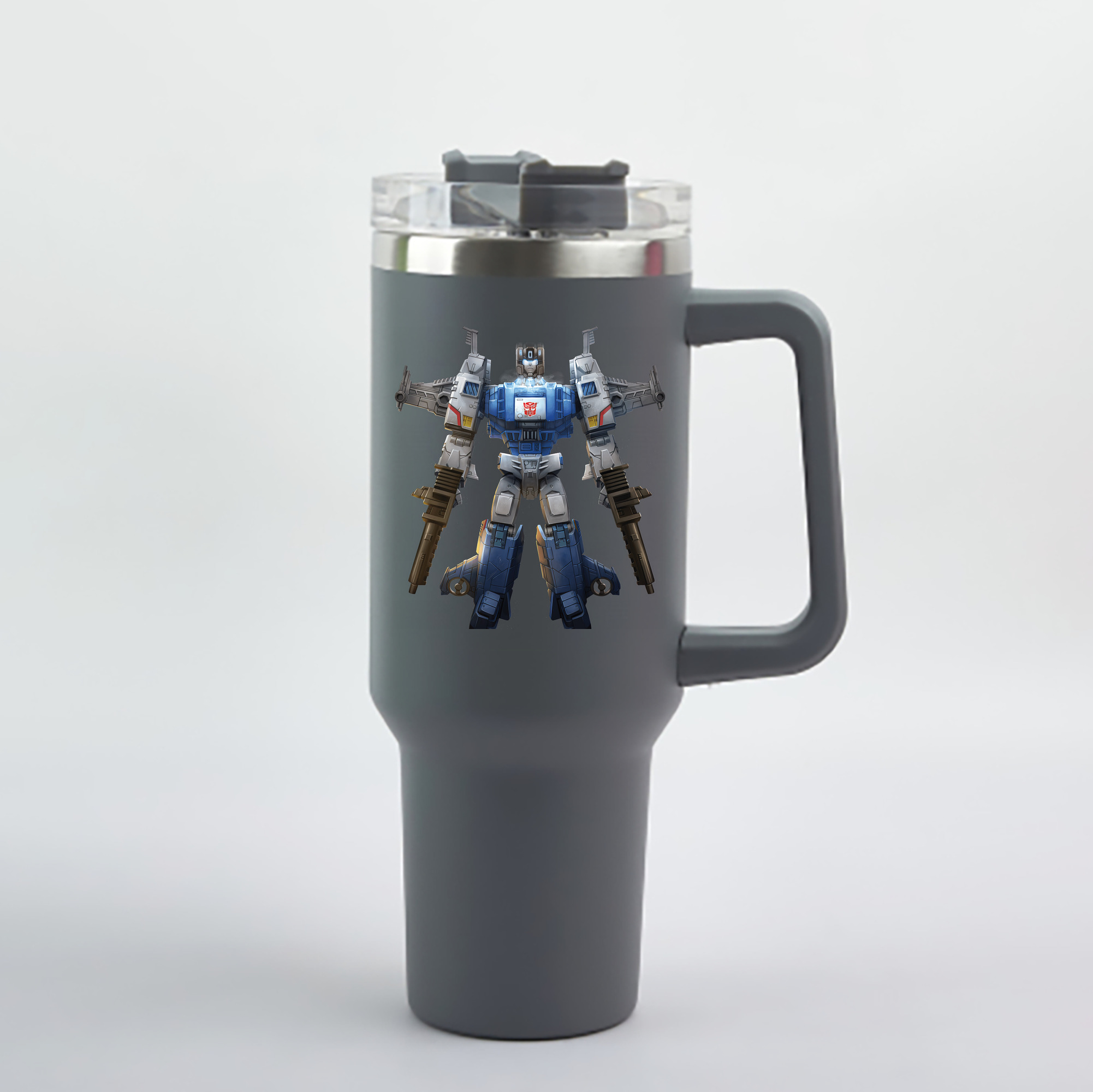（画像用） Transformers トランスフォーマー 1200mL車用タンブラー - クリスタルステッカー（プラスチックストロー付き）