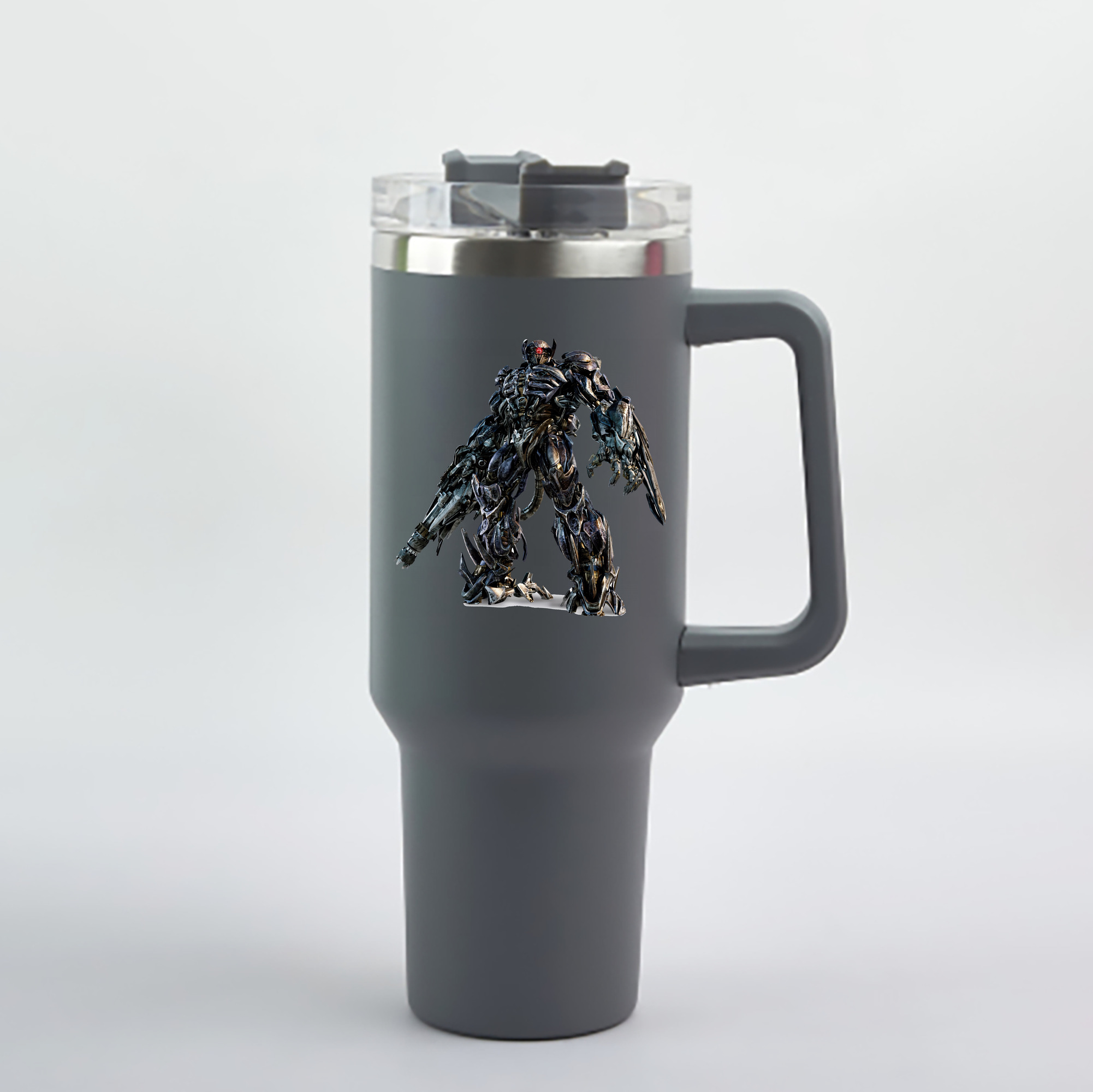 （画像用） Transformers トランスフォーマー 1200mL車用タンブラー - クリスタルステッカー（プラスチックストロー付き）