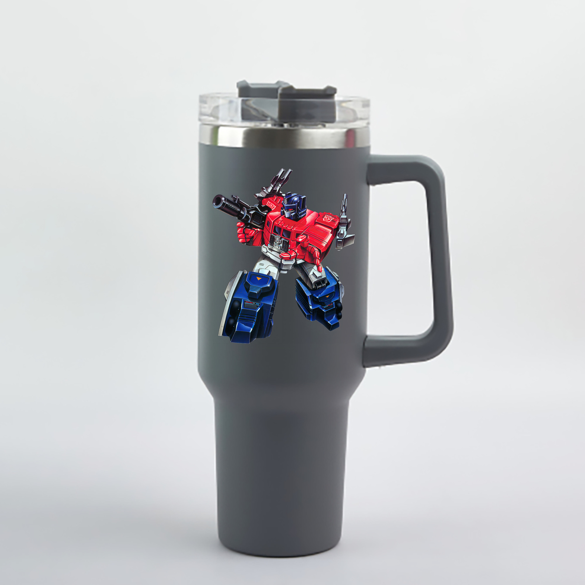 （画像用） Transformers トランスフォーマー 1200mL車用タンブラー - クリスタルステッカー（プラスチックストロー付き）