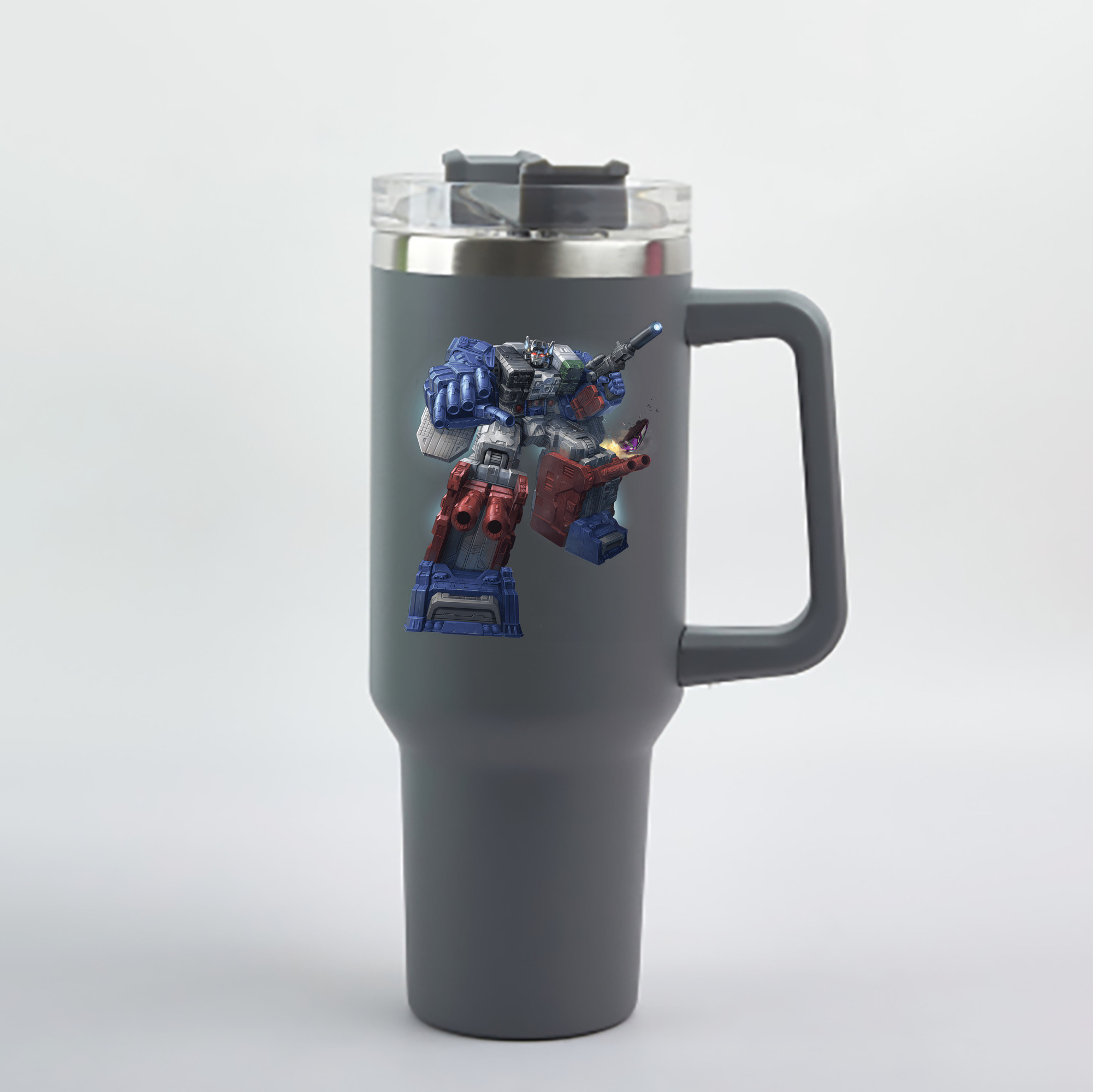 （画像用） Transformers トランスフォーマー 1200mL車用タンブラー - クリスタルステッカー（プラスチックストロー付き）