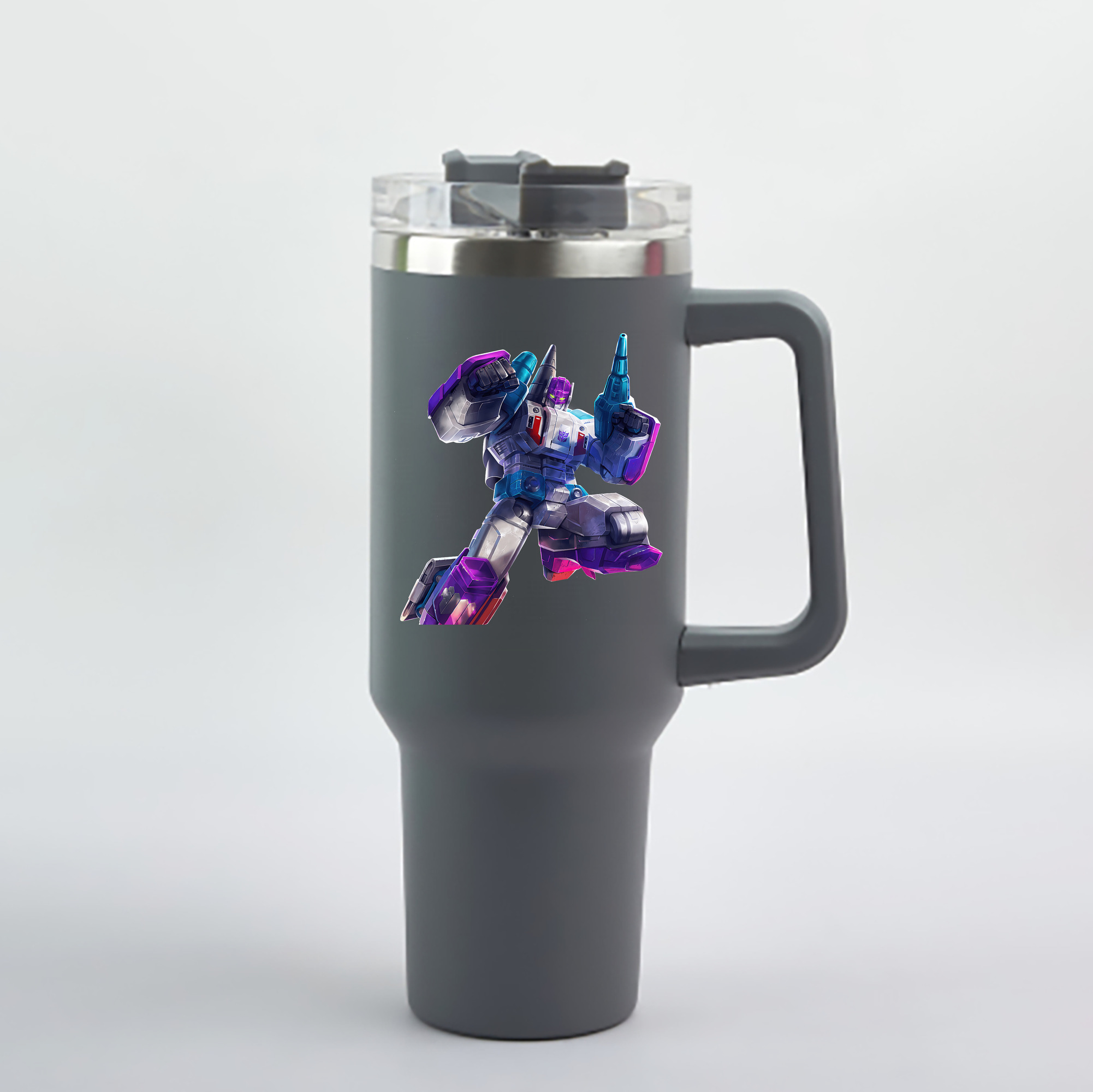 （画像用） Transformers トランスフォーマー 1200mL車用タンブラー - クリスタルステッカー（プラスチックストロー付き）
